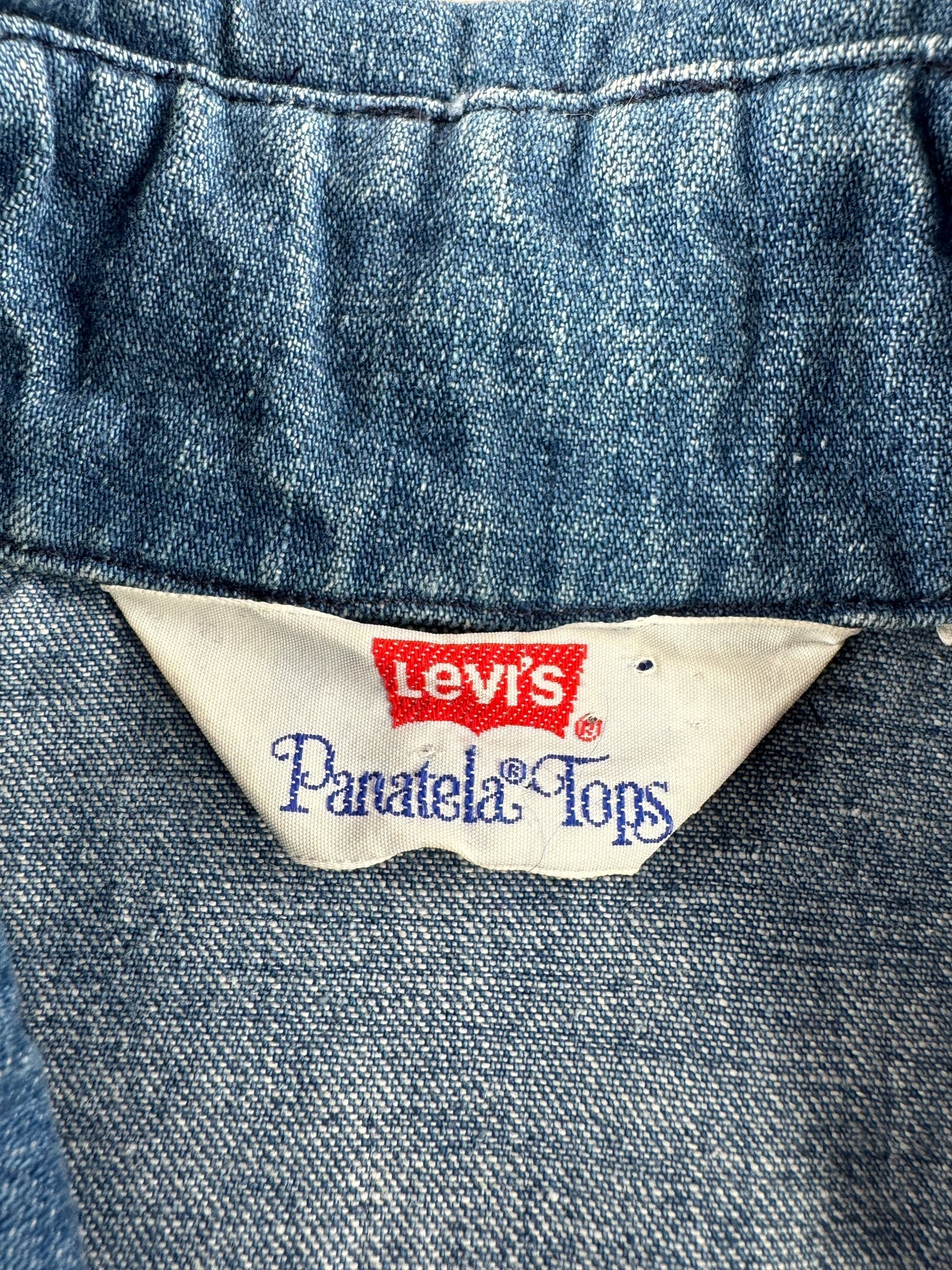 Tag on Vintage Levis Orange Tab Denim Shirt SZ S