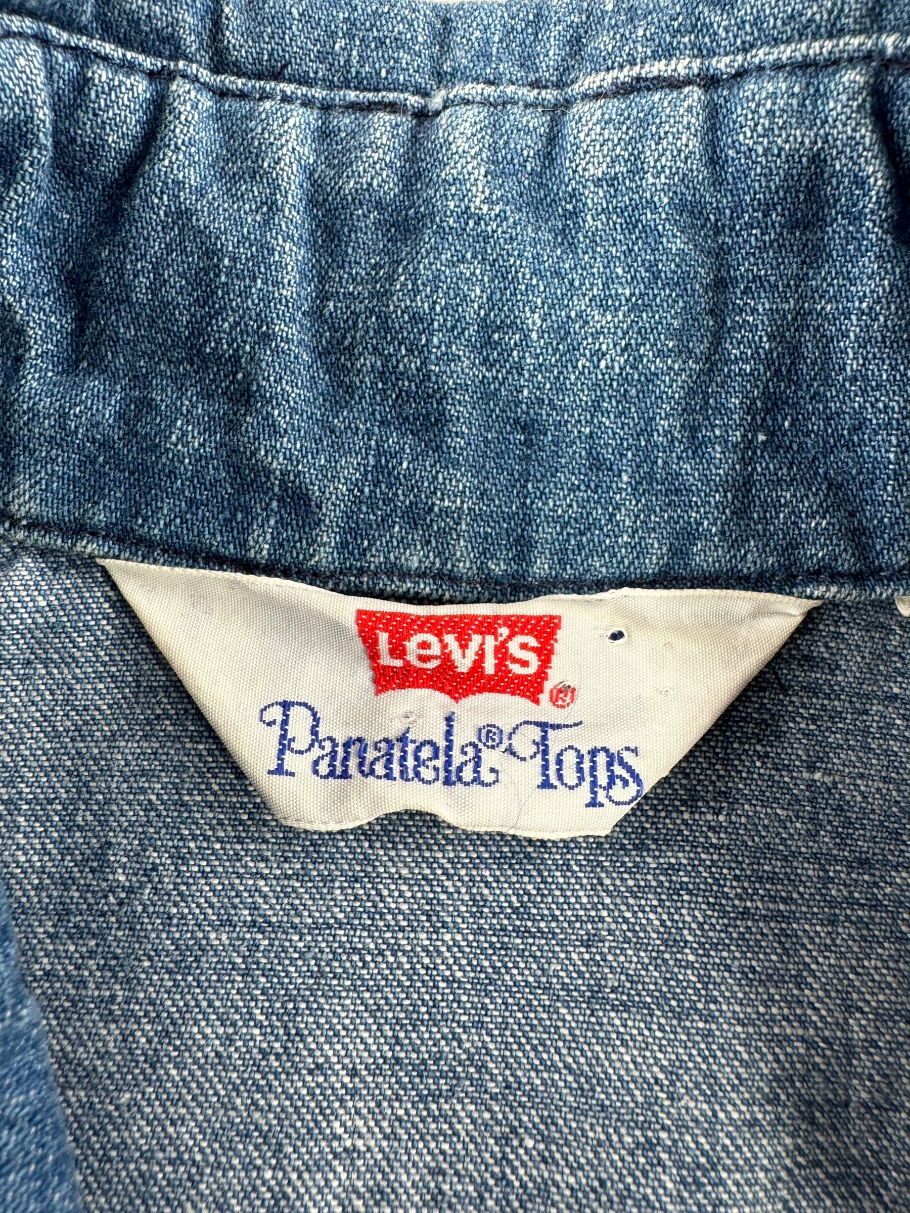 Tag on Vintage Levis Orange Tab Denim Shirt SZ S