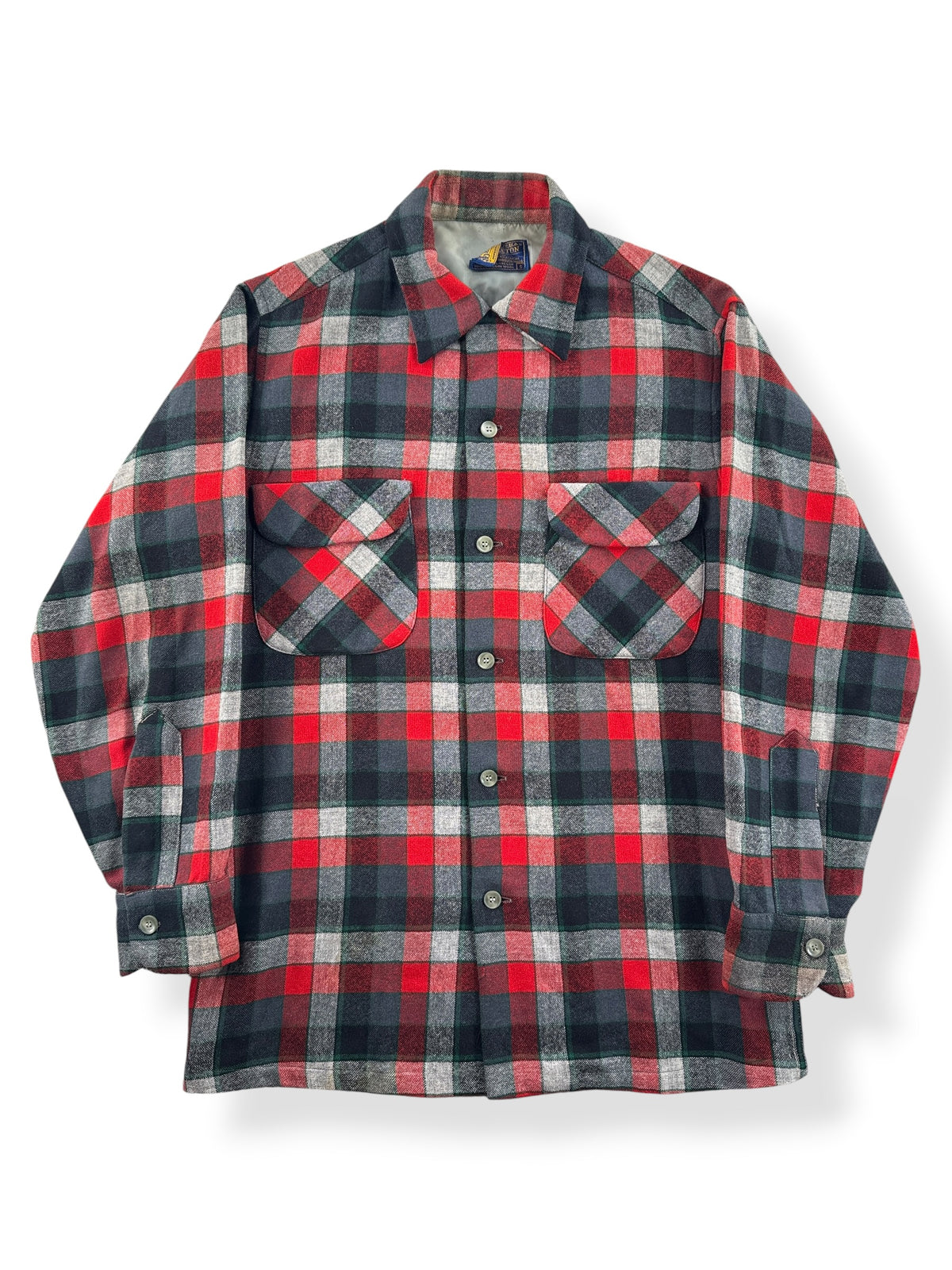 Front of Vintage Pendleton Plaid Board Shirt SZ S