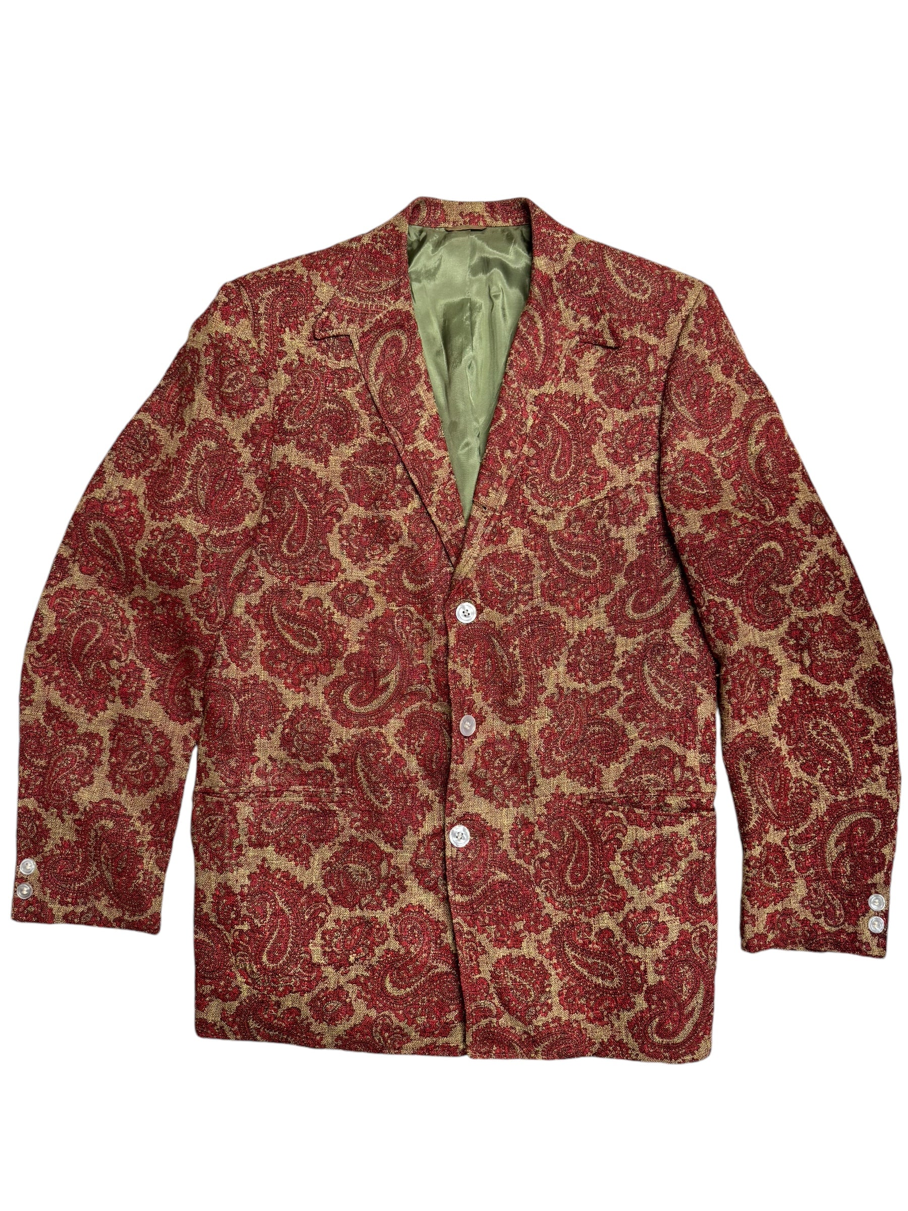 Front 1970s Towncraft Prep Paisley Blazer M