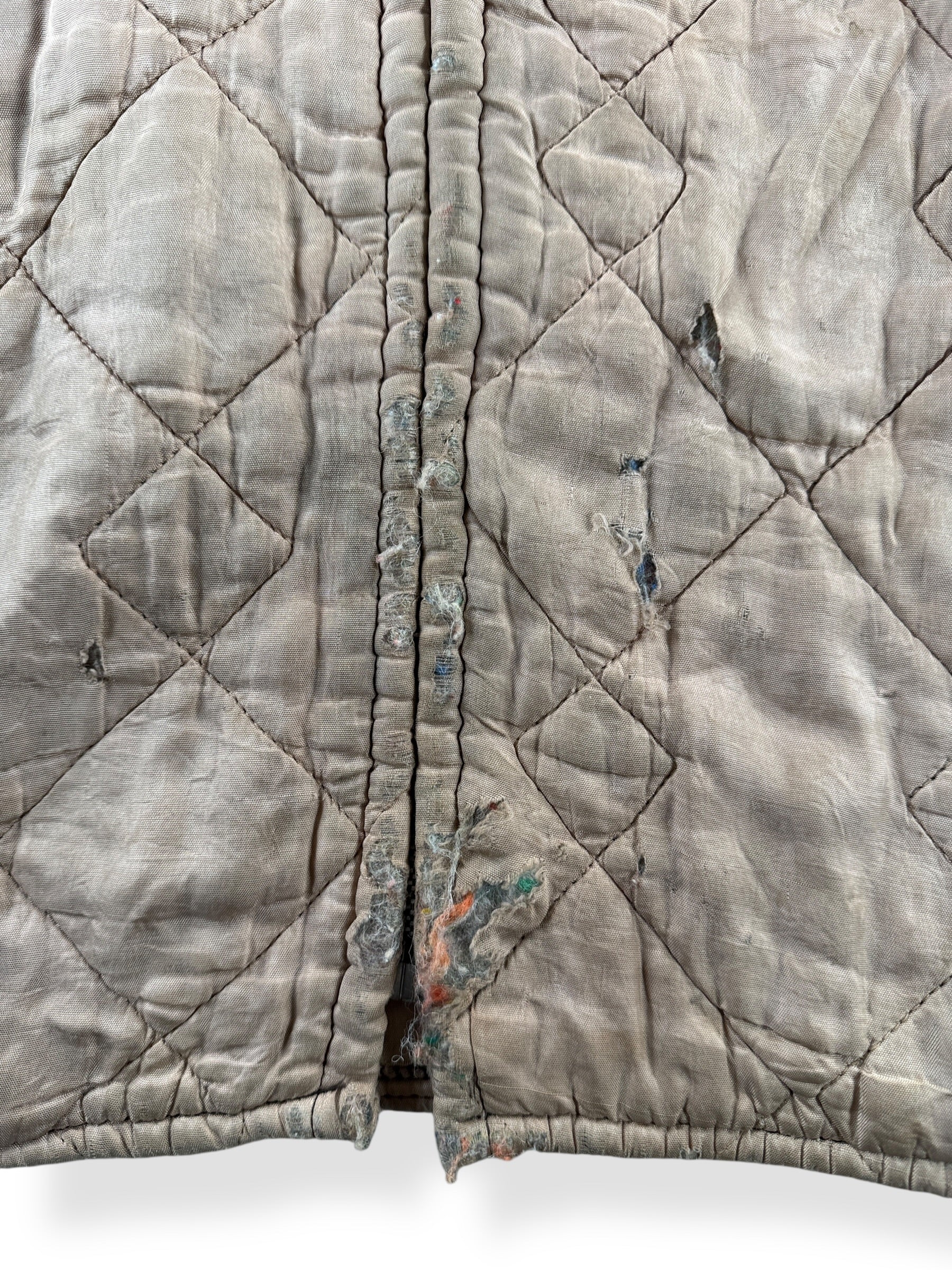 Wear on Vintage Davco Quilted Liner Jacket SZ L AS IS