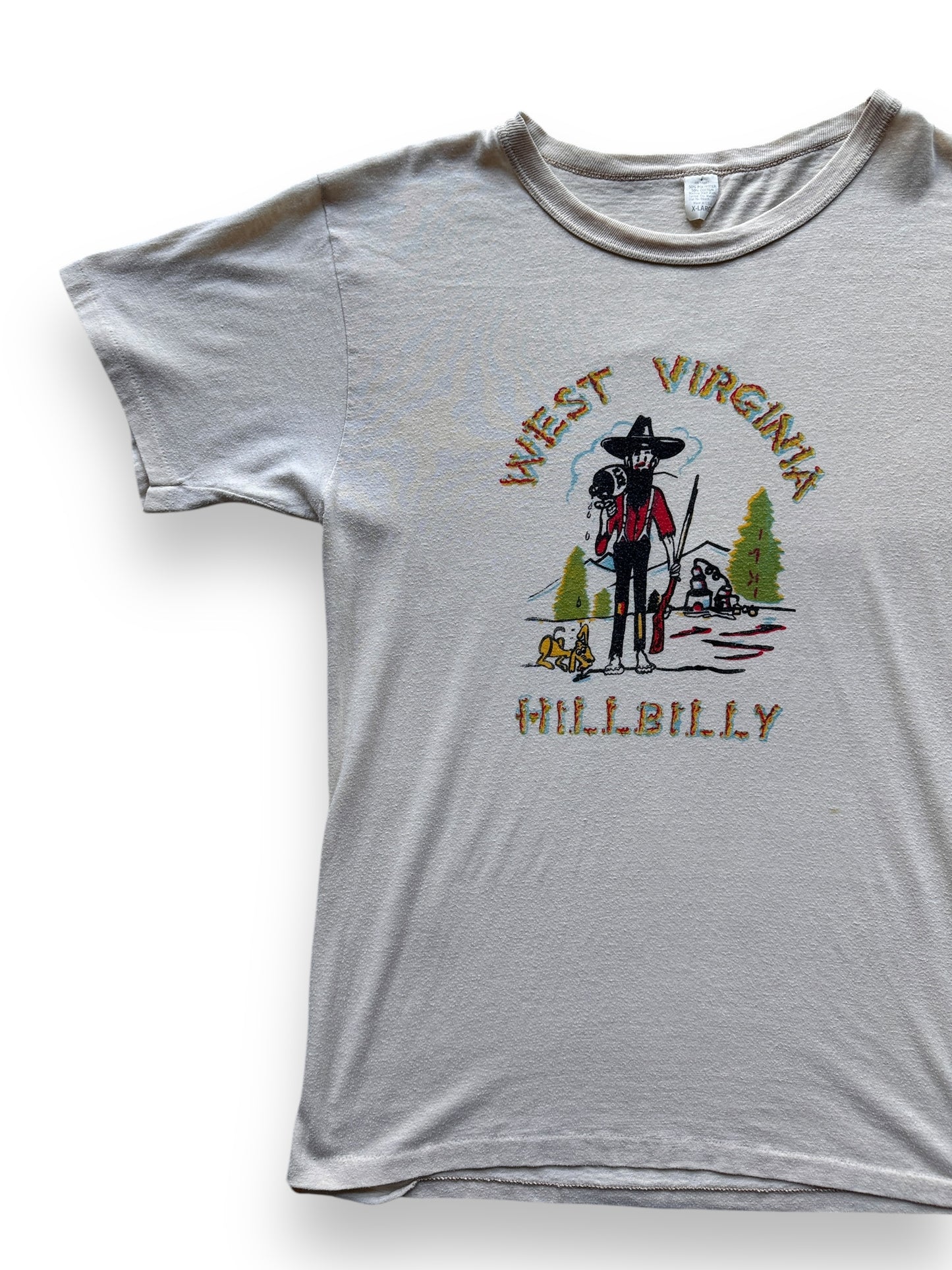 front right of Vintage West Virginia Hillbilly Tee SZ M