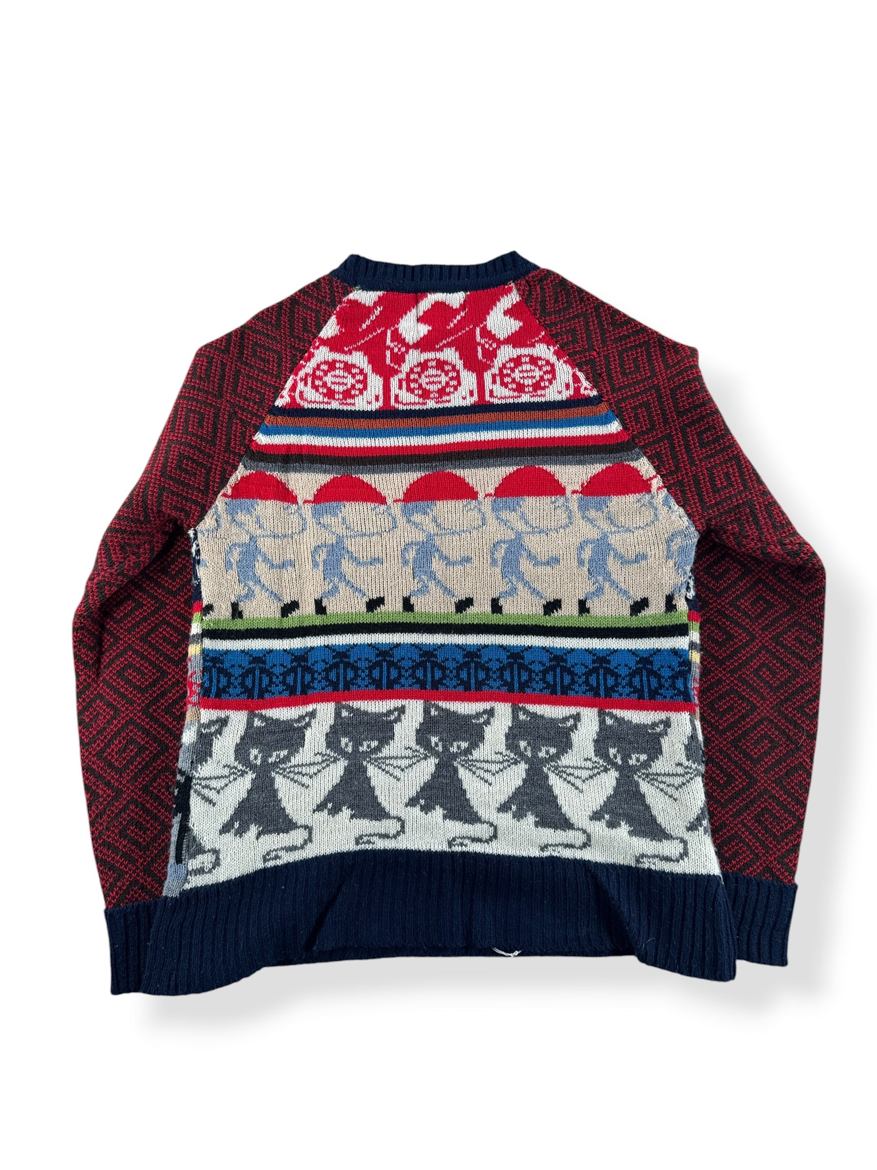 Back of Vintage Collageman Novelty Sweater SZ L