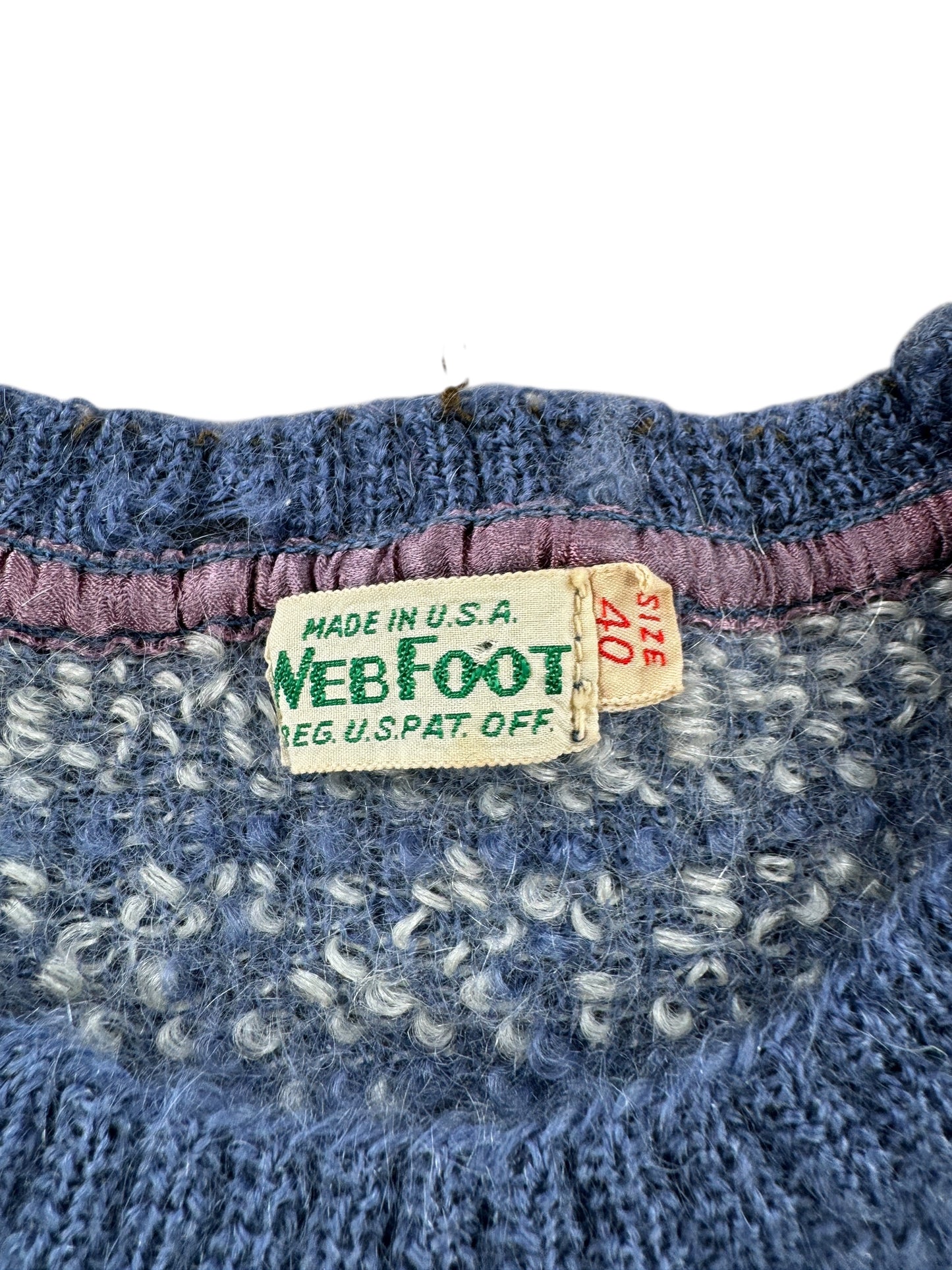 Tag on Vintage Webfoot Ski Sweater SZ S AS IS