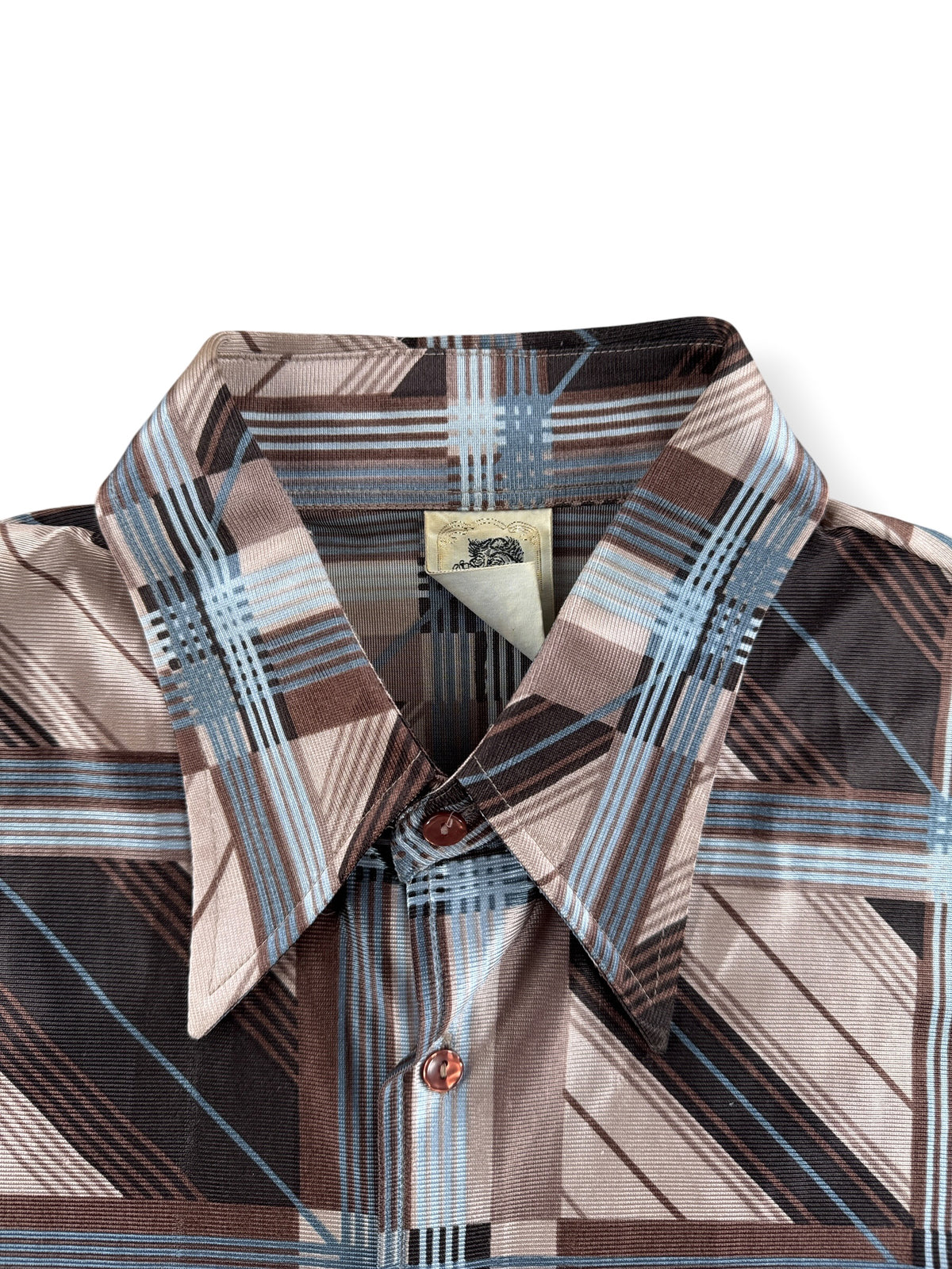 Collar on Vintage 70s Kennington Disco Shirt SZ L