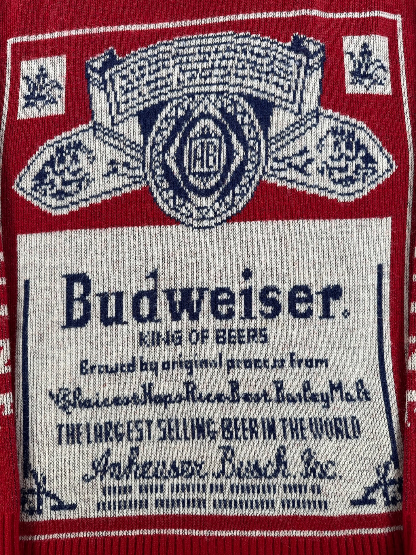 Graphic of Vintage Budweiser Knit Sweater SZ S