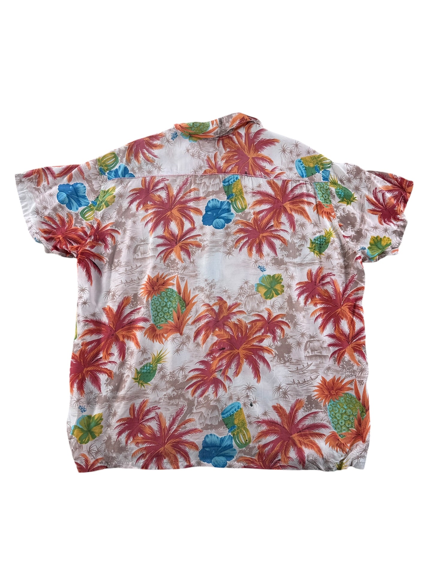 Back of Vintage Sears Rayon Aloha Shirt SZ XL