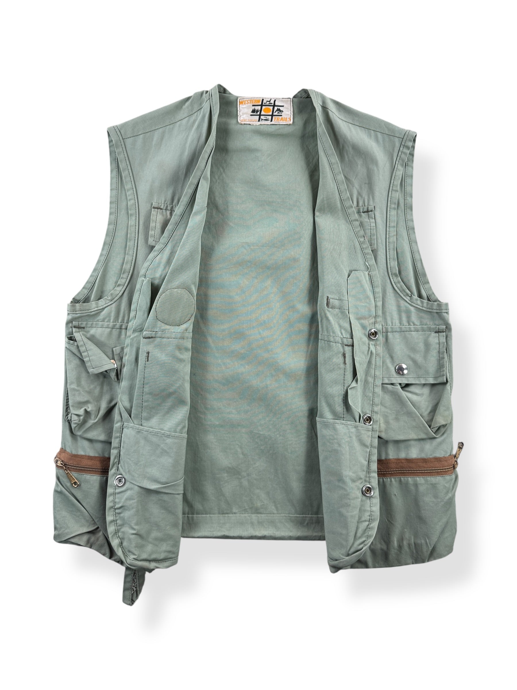 Inside of Vintage 1980s Western Trails Vest SZ M