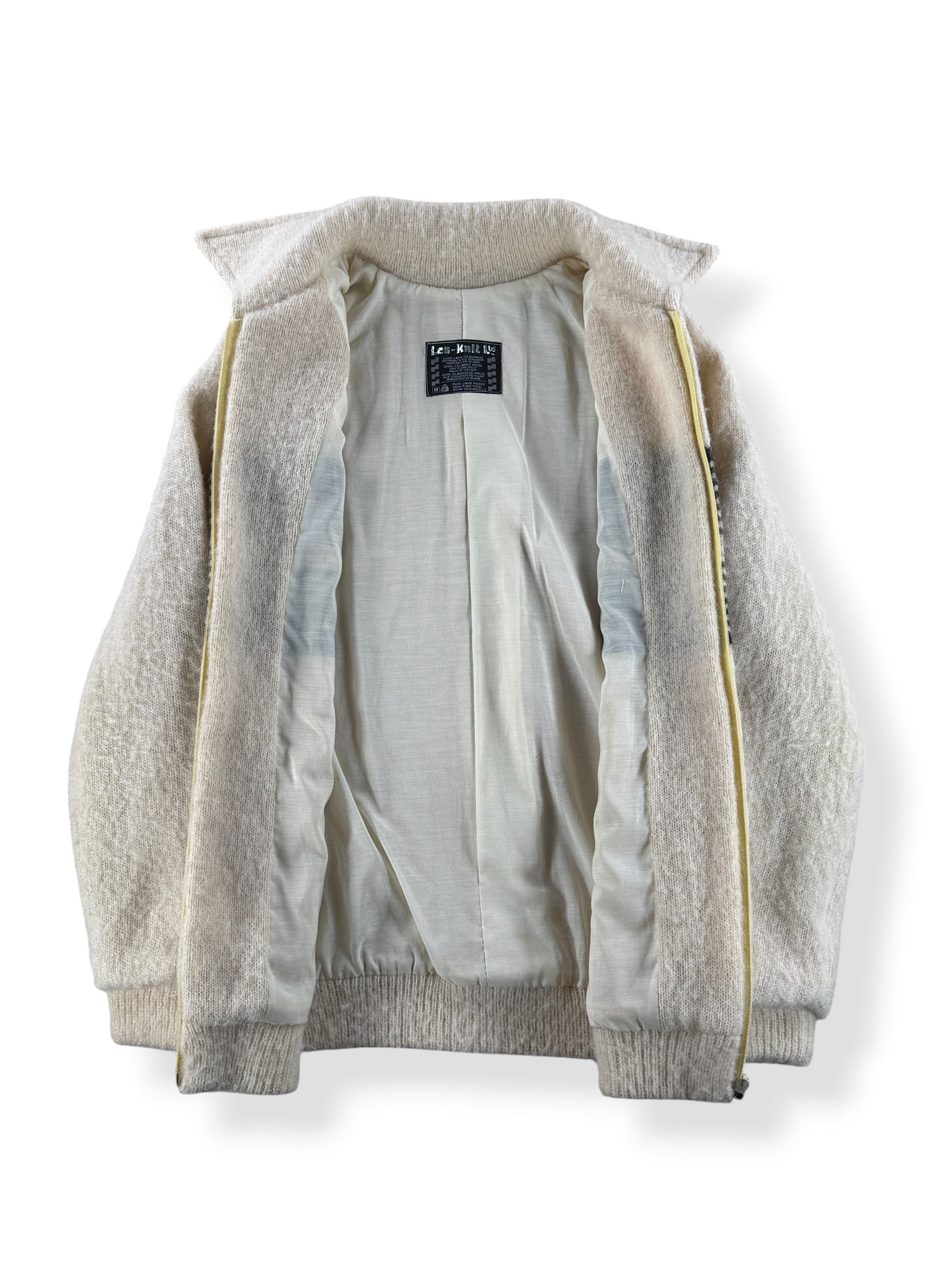 Inside of Vintage Icelandic Wool Zip Up Sweater SZ M
