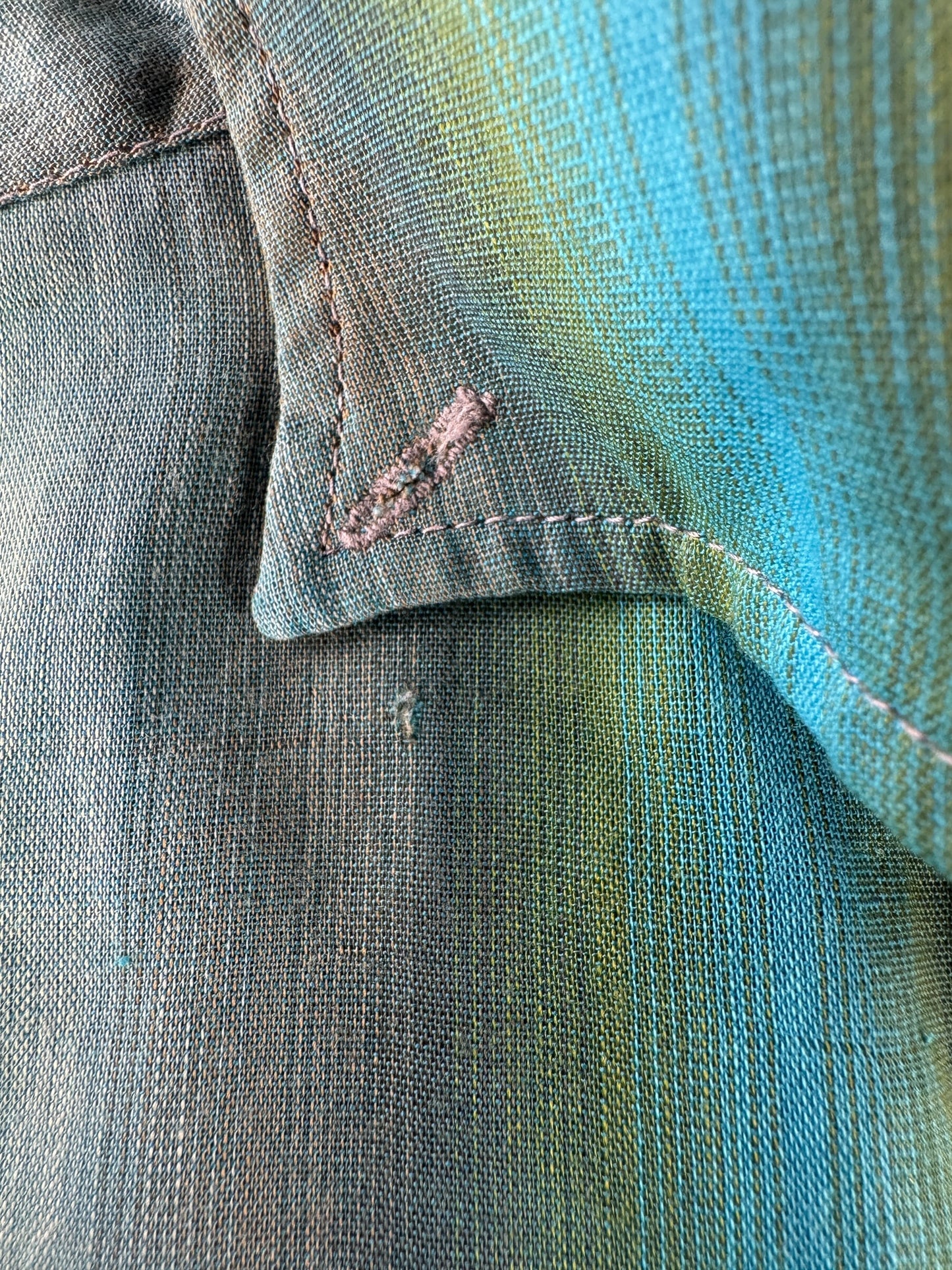Missing Collar Button on Vintage 60's/70's Shadow Plaid Towncraft Shirt SZ 14 (Fits XS)