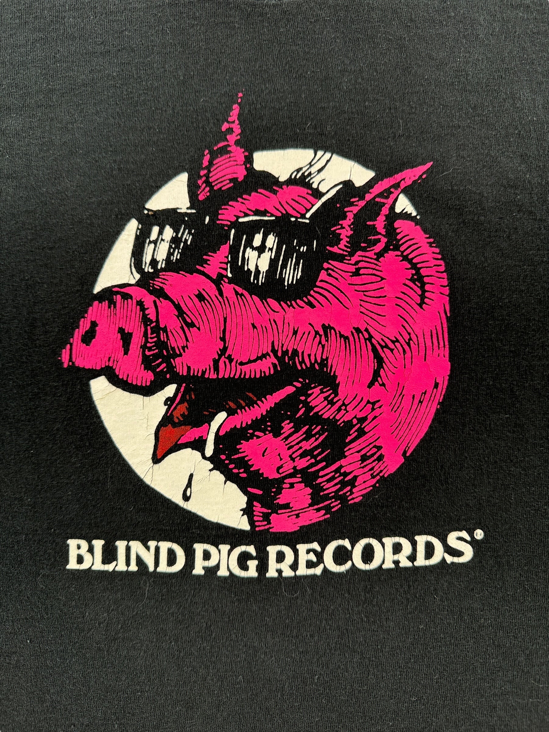 Front Graphic of Vintage Blind Pig Records Tee SZ M