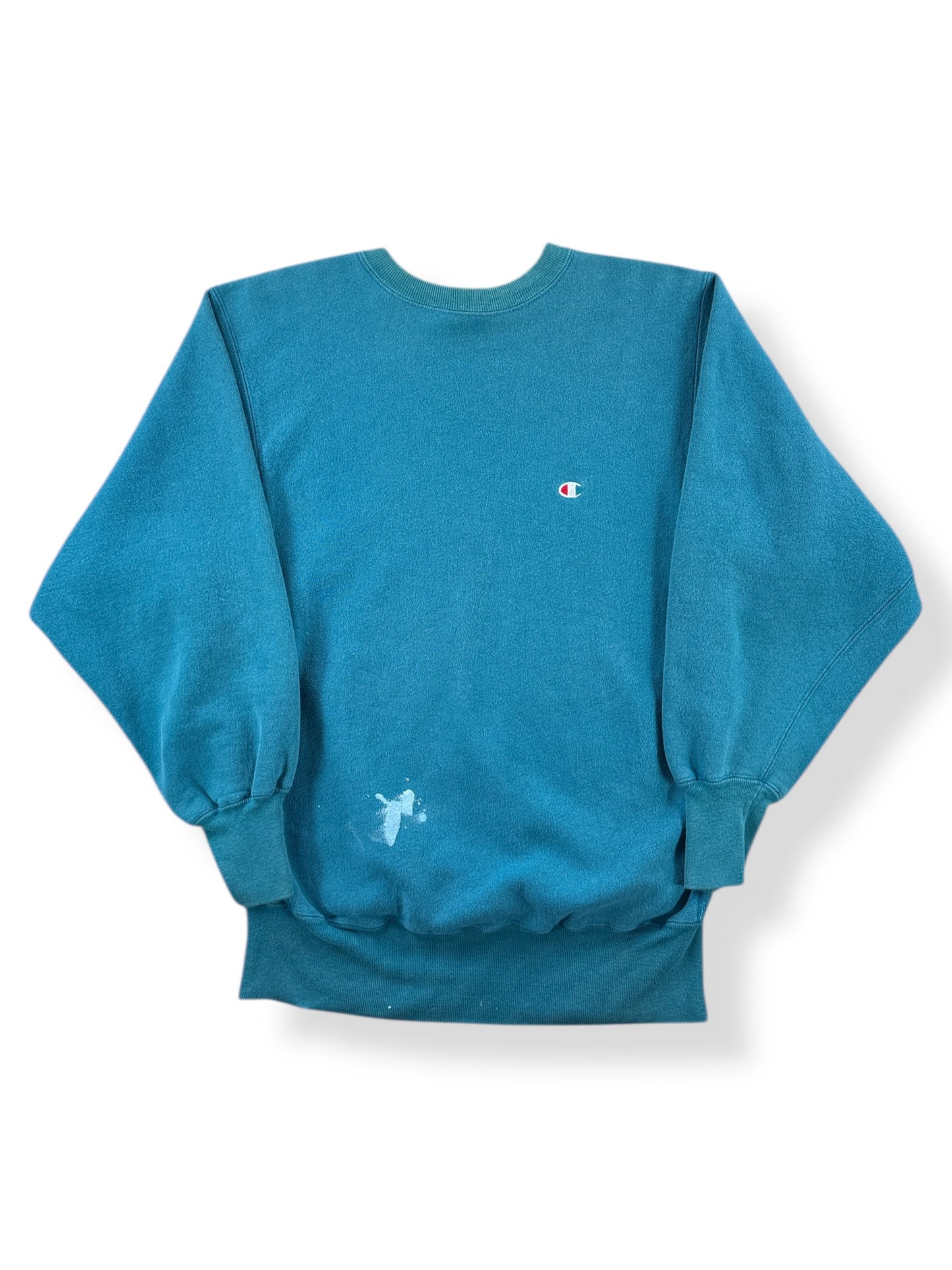 Front of Vintage Teal Champion Reverse Weave Crewneck SZ XL (Fits M)