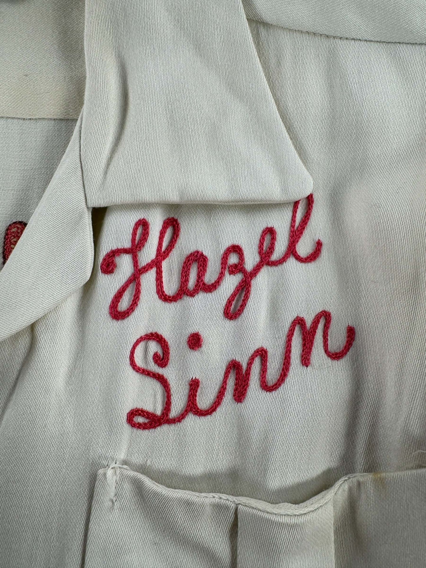 Name on Vintage Hazel Sinn Crossley Bowling Shirt SZ 34