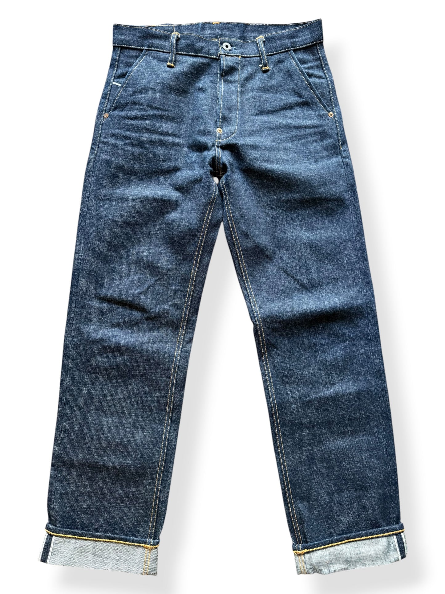 Close-up of Red Tornado Japanese Selvedge Denim W33