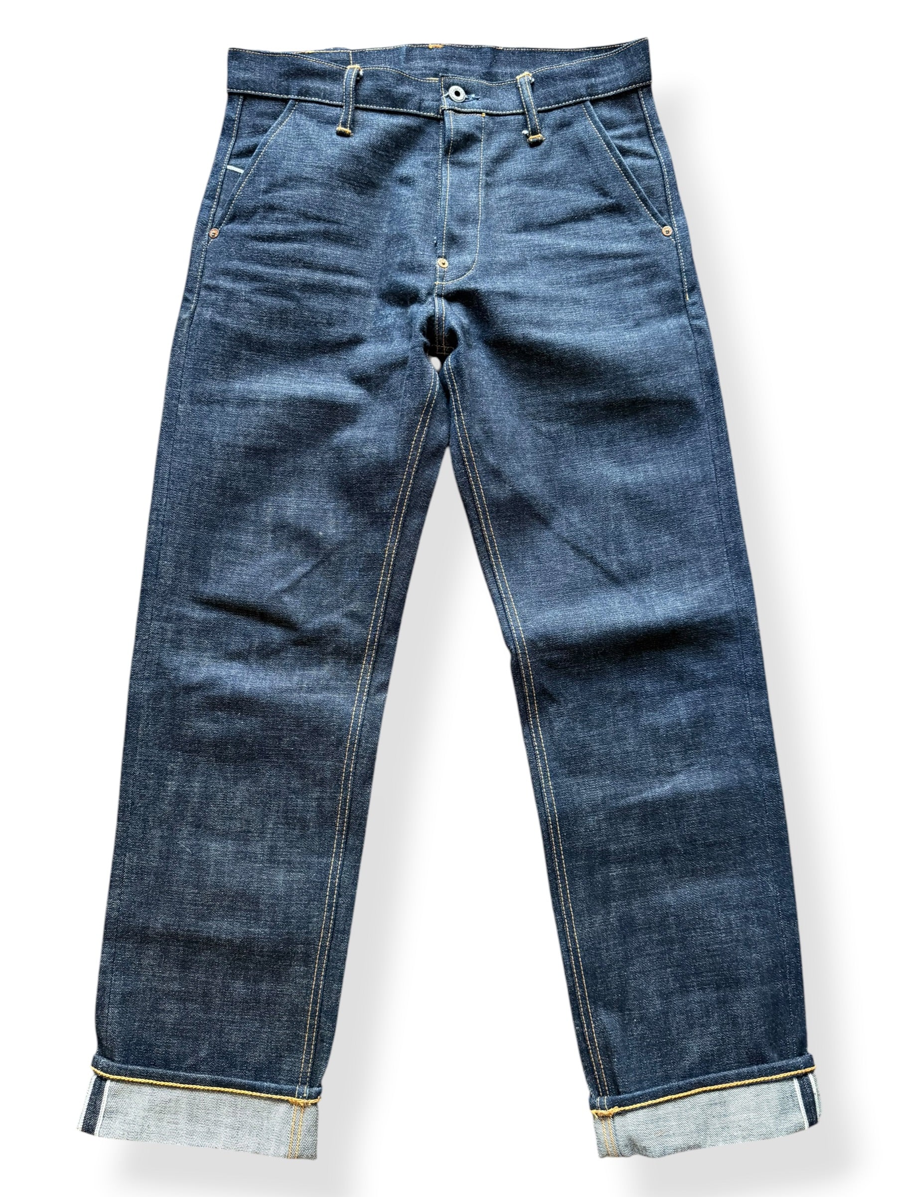 Close-up of Red Tornado Japanese Selvedge Denim W33