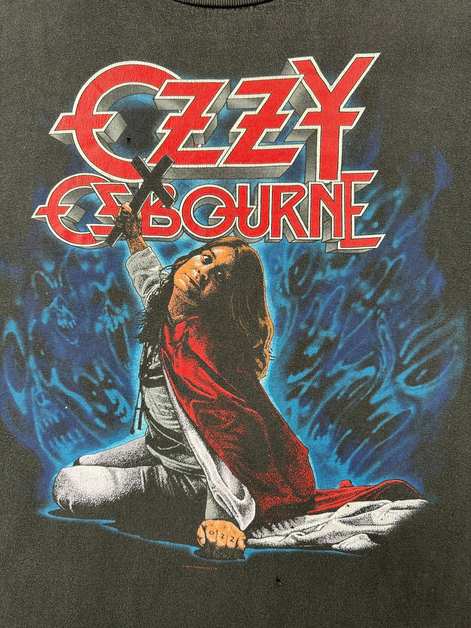 Graphic of Vintage Ozzy Blizzard of Ozz Tee SZ XL