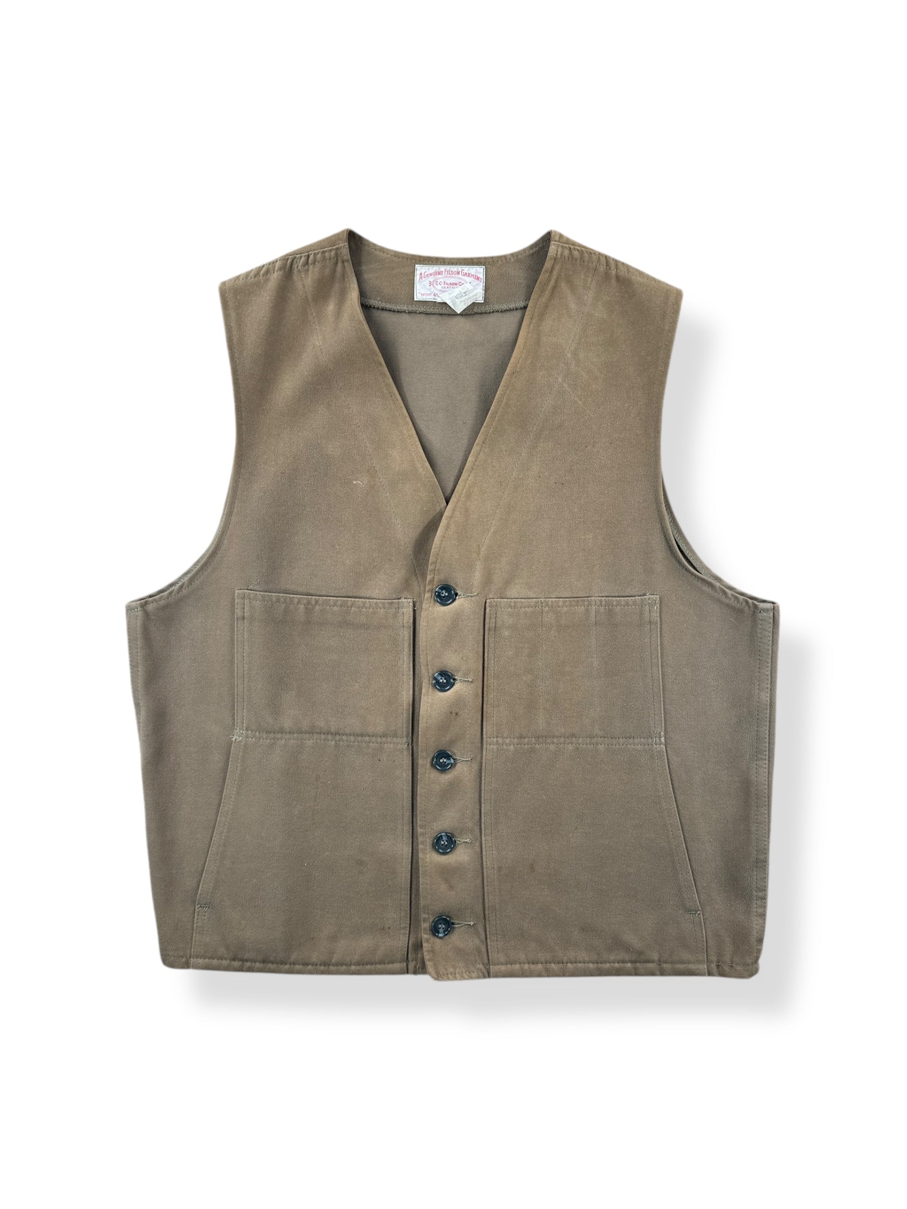 Front of Vintage Filson Moleskin Vest SZ 46