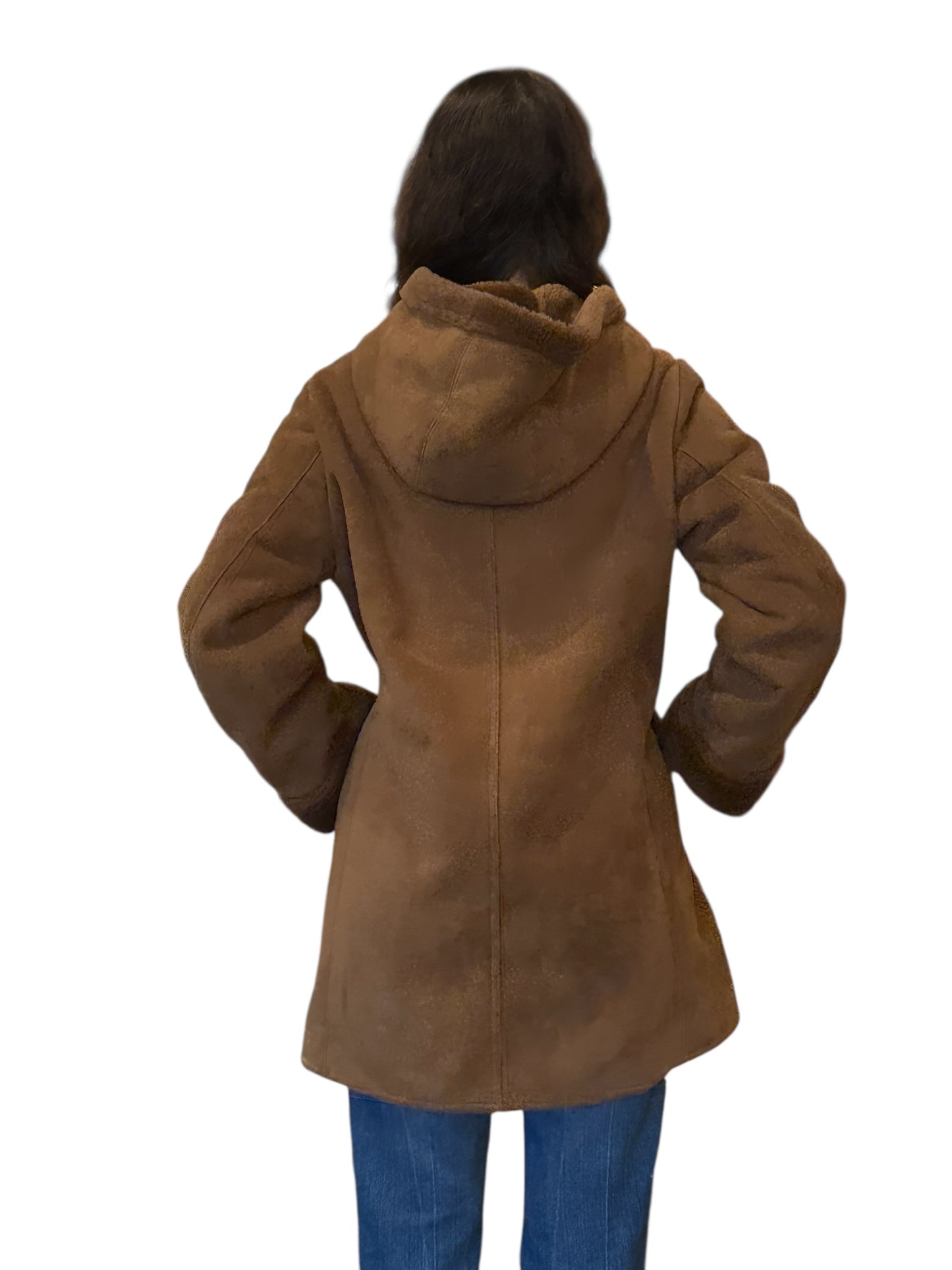 Back view of Vintage Denali Suede/Shearling Coat SZ M