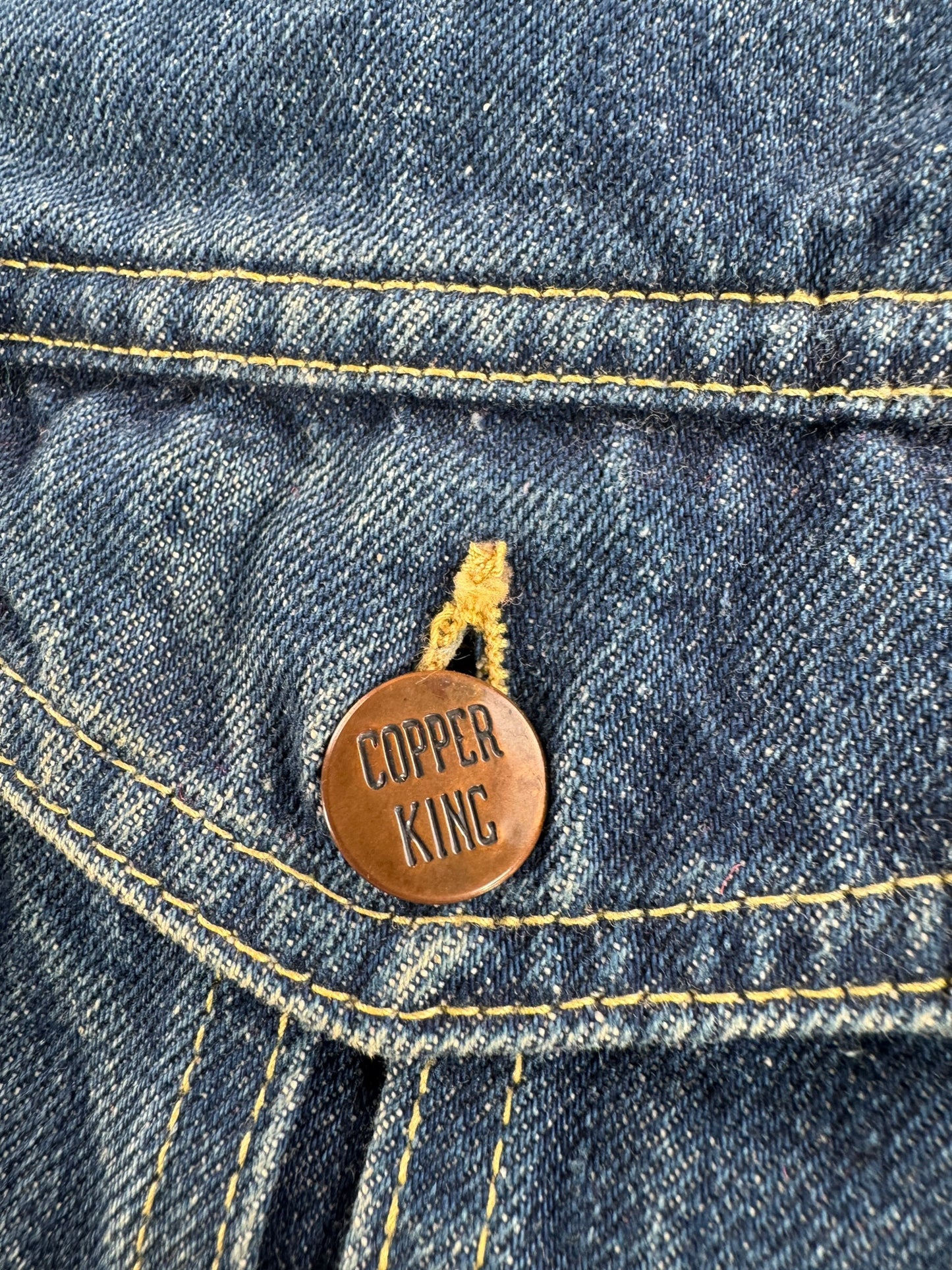 Button on Vintage Copper King Denim Trucker Jacket SZ M