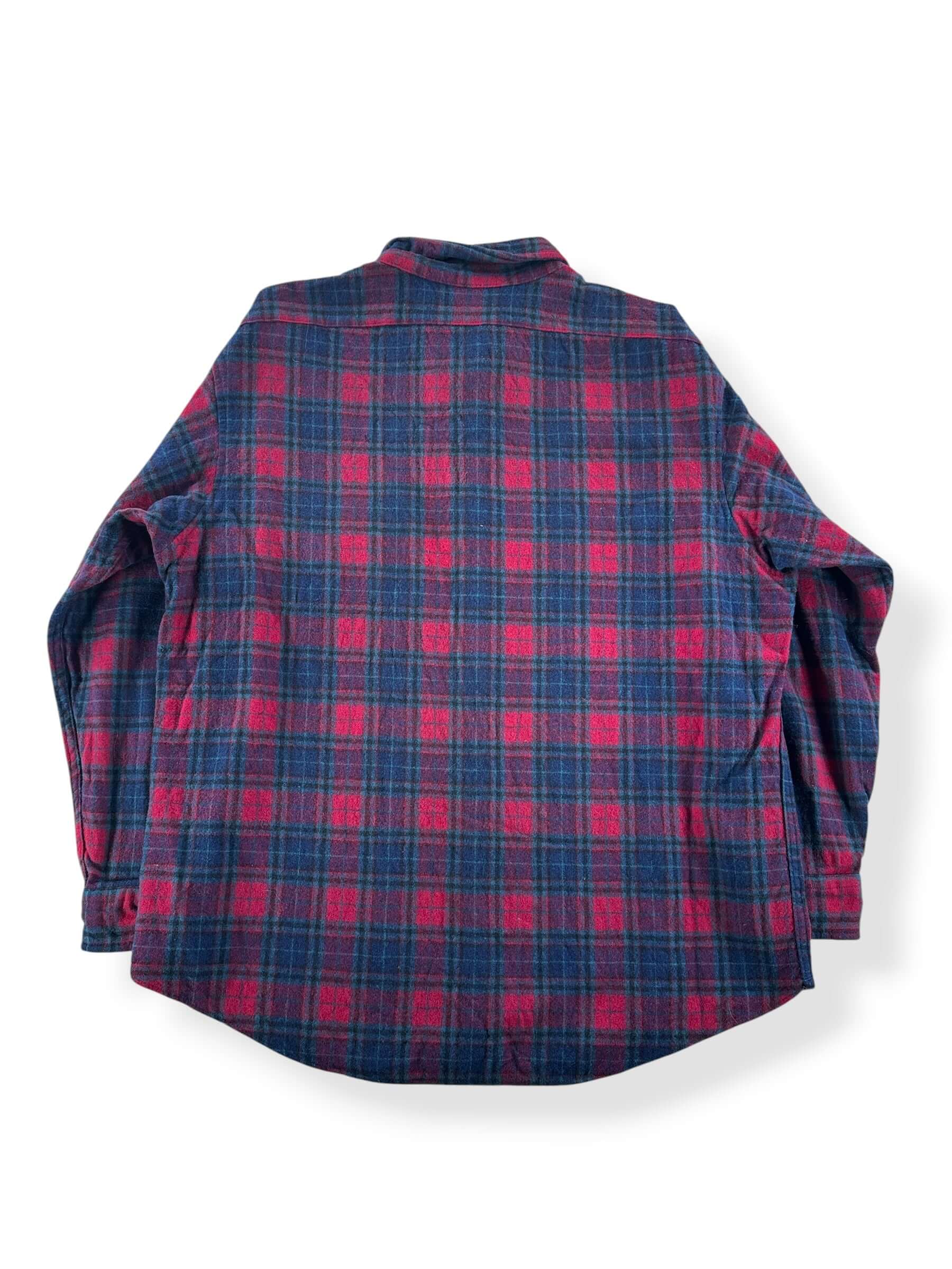 Back of Vintage Navy & Burgundy Pendleton Flannel SZ XL (Fits L)