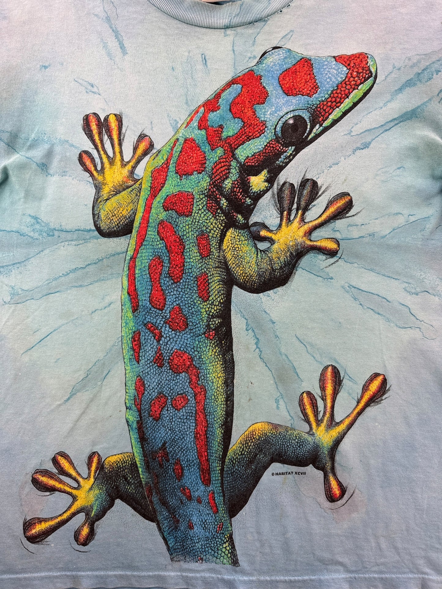 Graphic on Vintage AOP Rainforest Cafe Lizard Tee L - AS IS