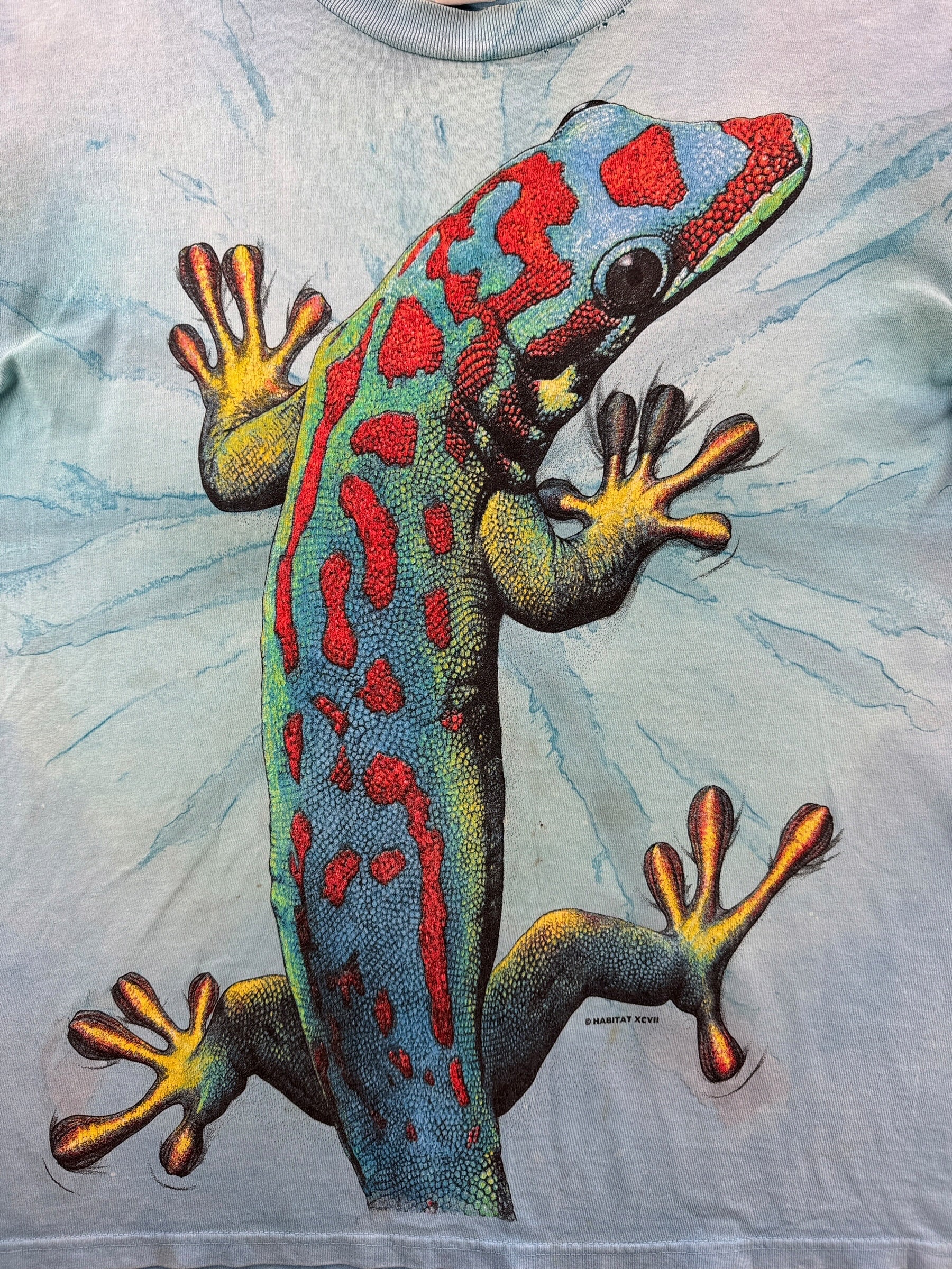 Graphic on Vintage AOP Rainforest Cafe Lizard Tee L - AS IS