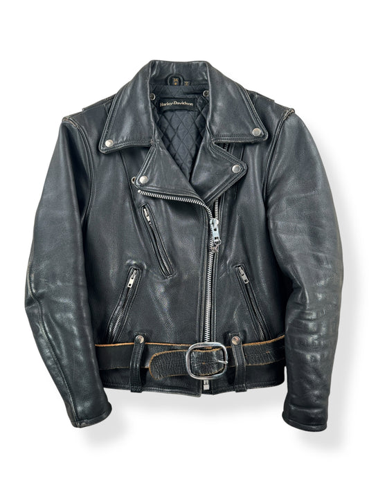 Front of Vintage Women's Harley Davidson Leather Jacket SZ 34