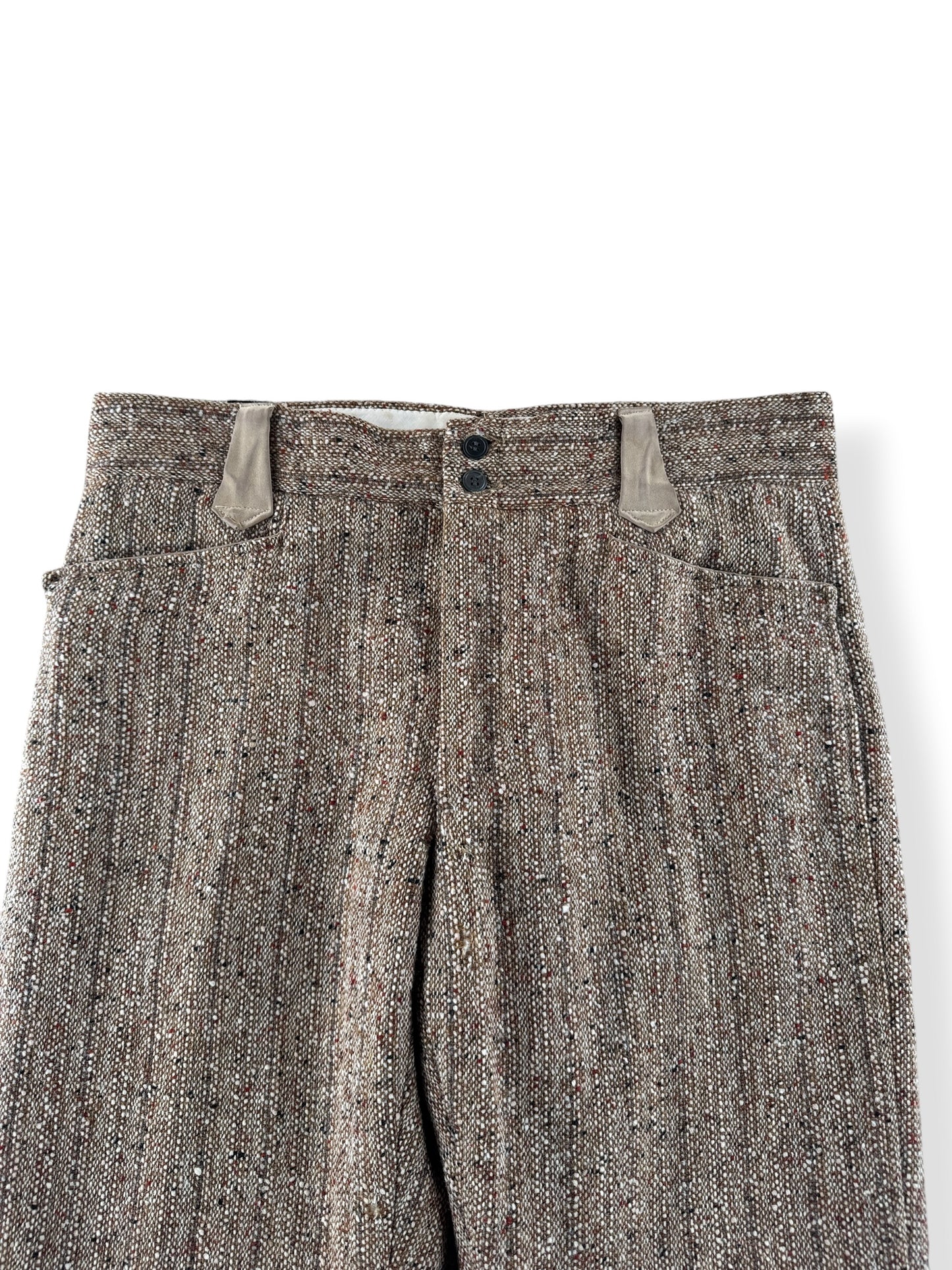 Front Close Up of Vintage Eric Ross & Co Wool Rockabilly Side Synch Trousers W36