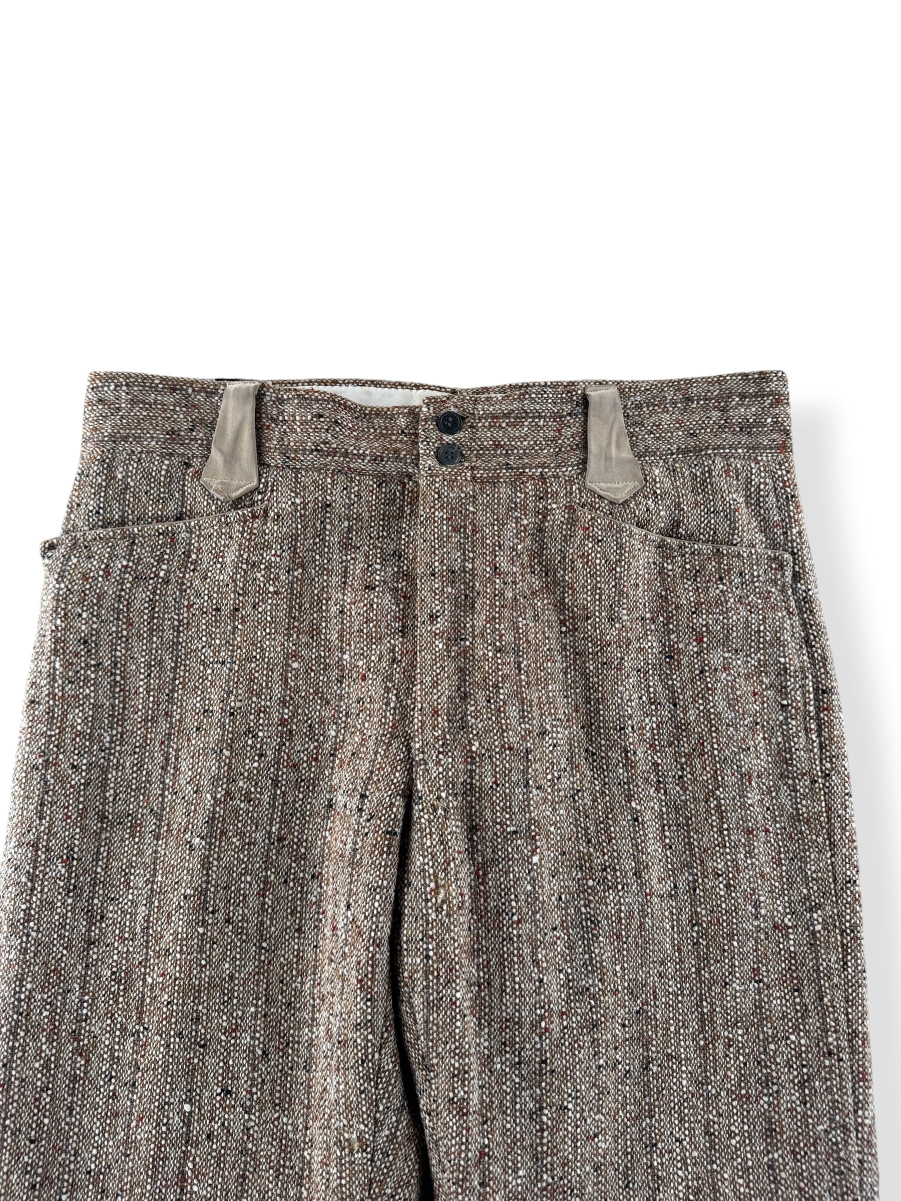 Front Close Up of Vintage Eric Ross & Co Wool Rockabilly Side Synch Trousers W36
