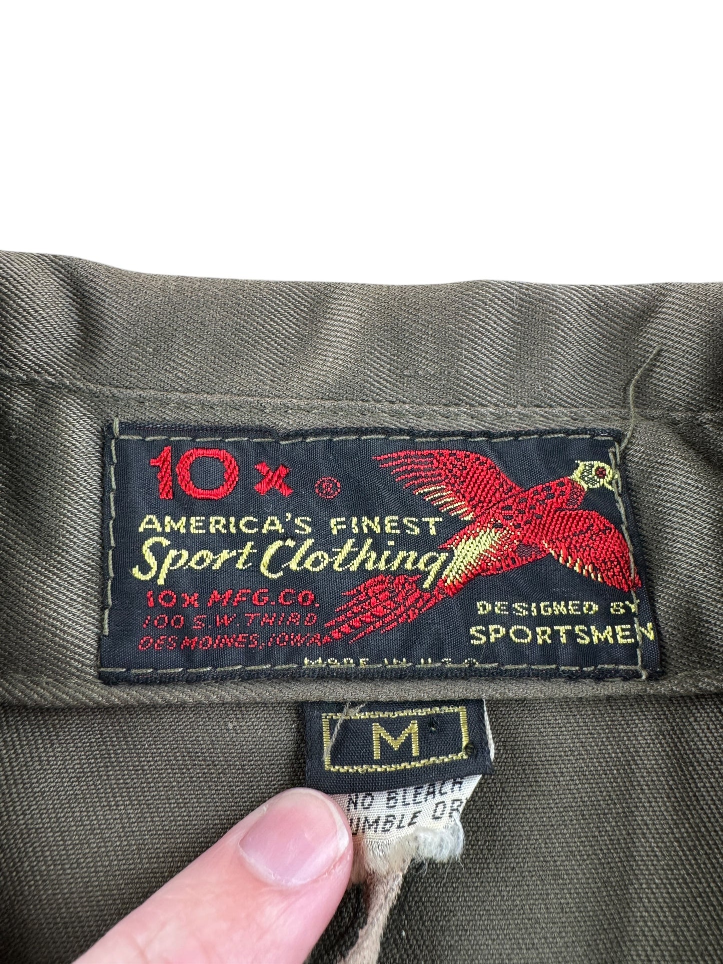 Tag on Vintage 10x Brand Hunting Jacket SZ M