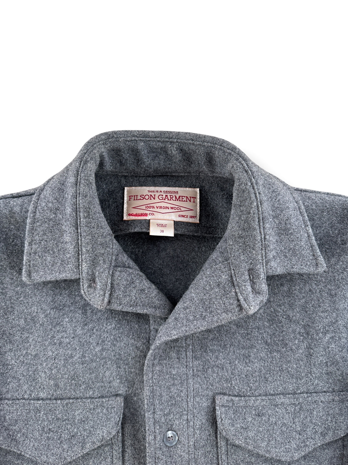 Collar on Filson Wool Shirt Jac SZ 38