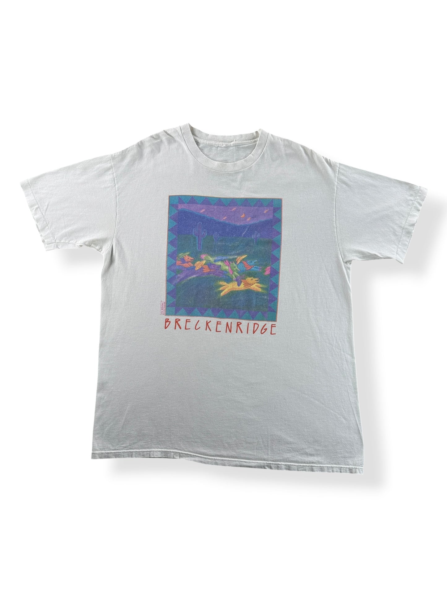 Front of Vintage Breckenridge Rainbow Dogs Tee SZ XL