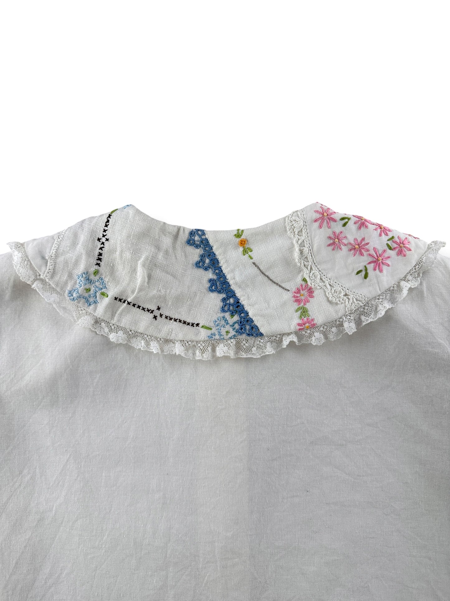 Back of collar on Vintage KAS Embroidered Blouse SZ M