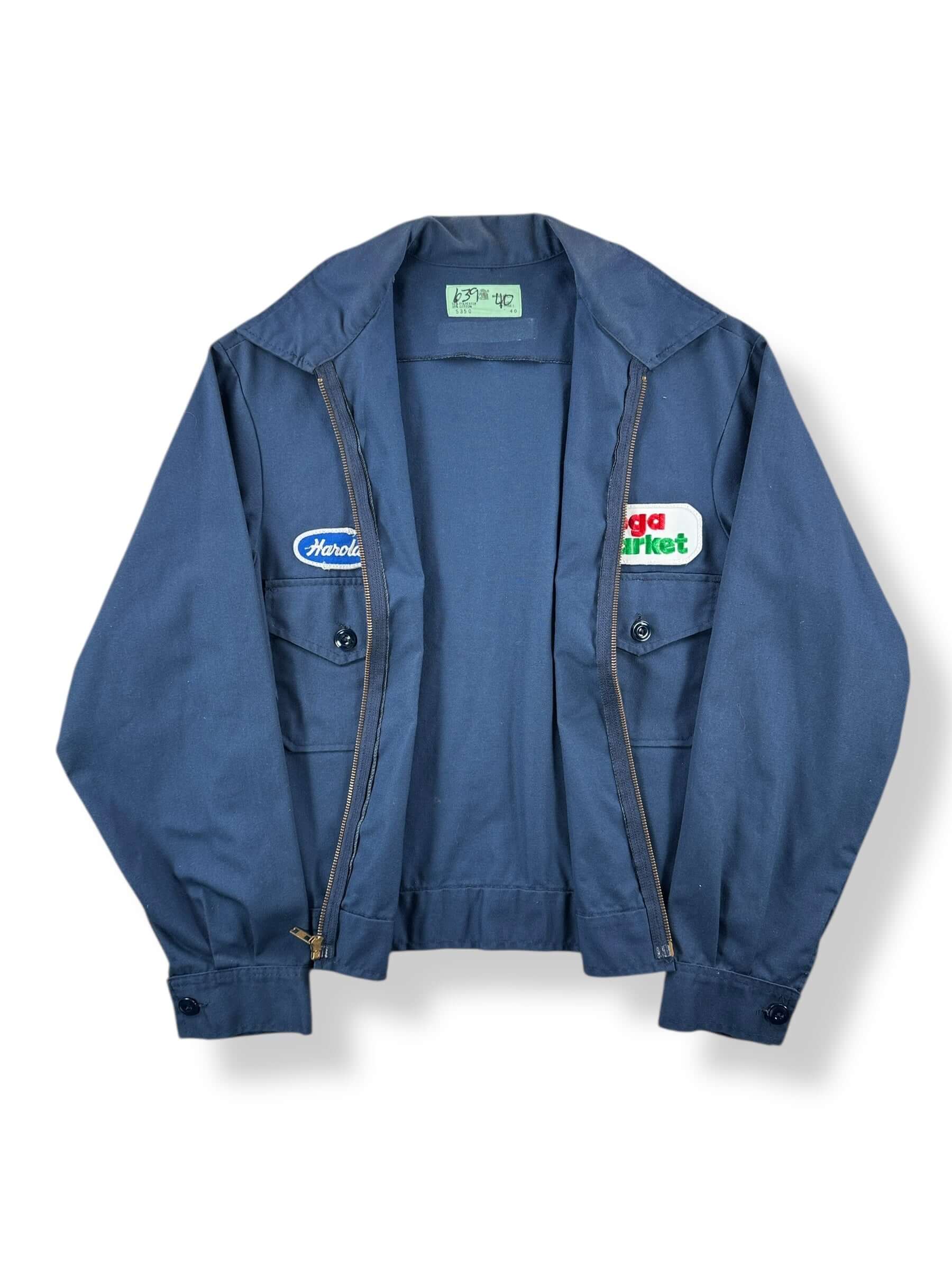Inside of Vintage Mega Market Patched Gas Station Jacket SZ 40
