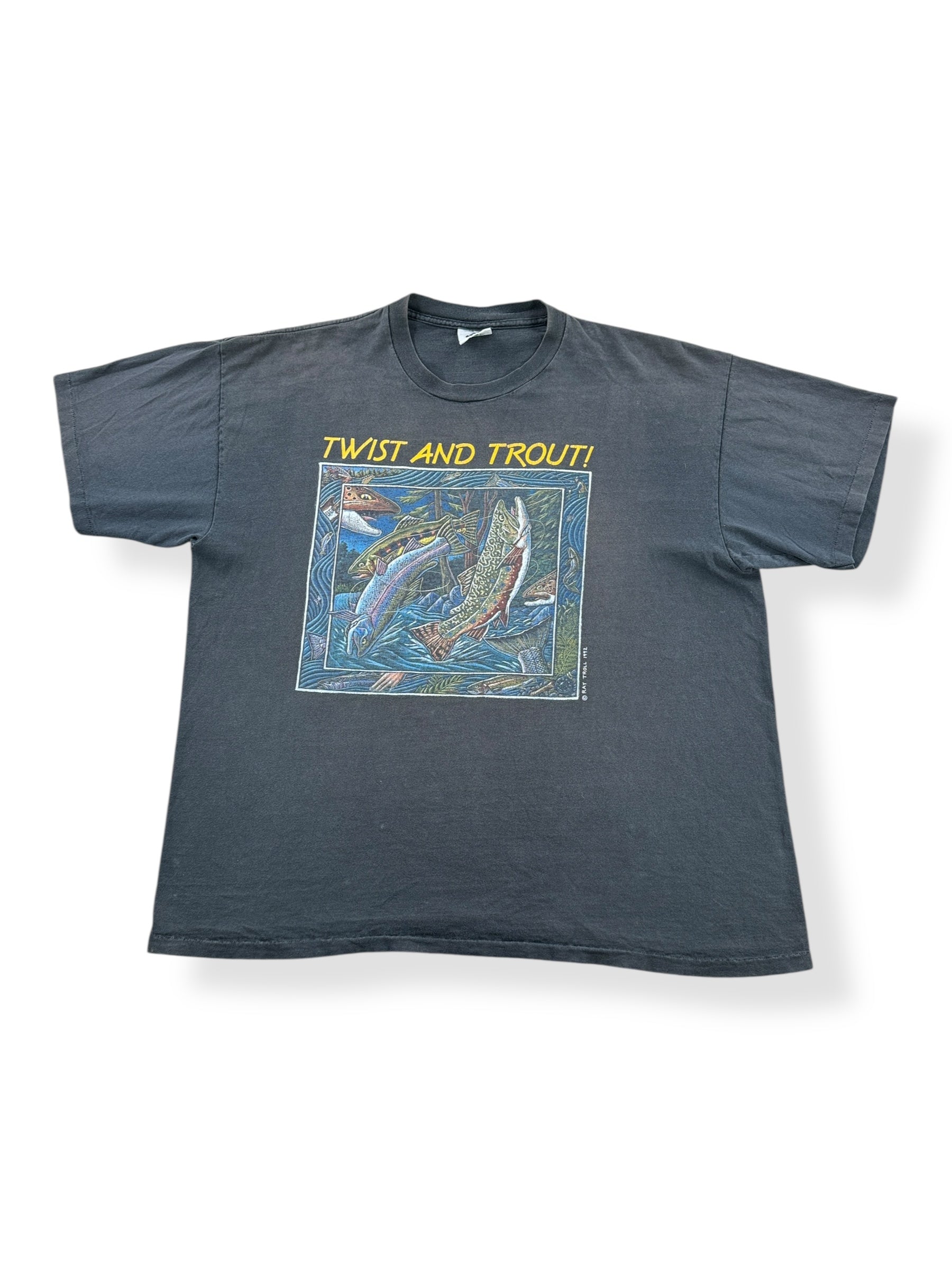 Front of Vintage 90s Ray Troll Tee SZ XXL