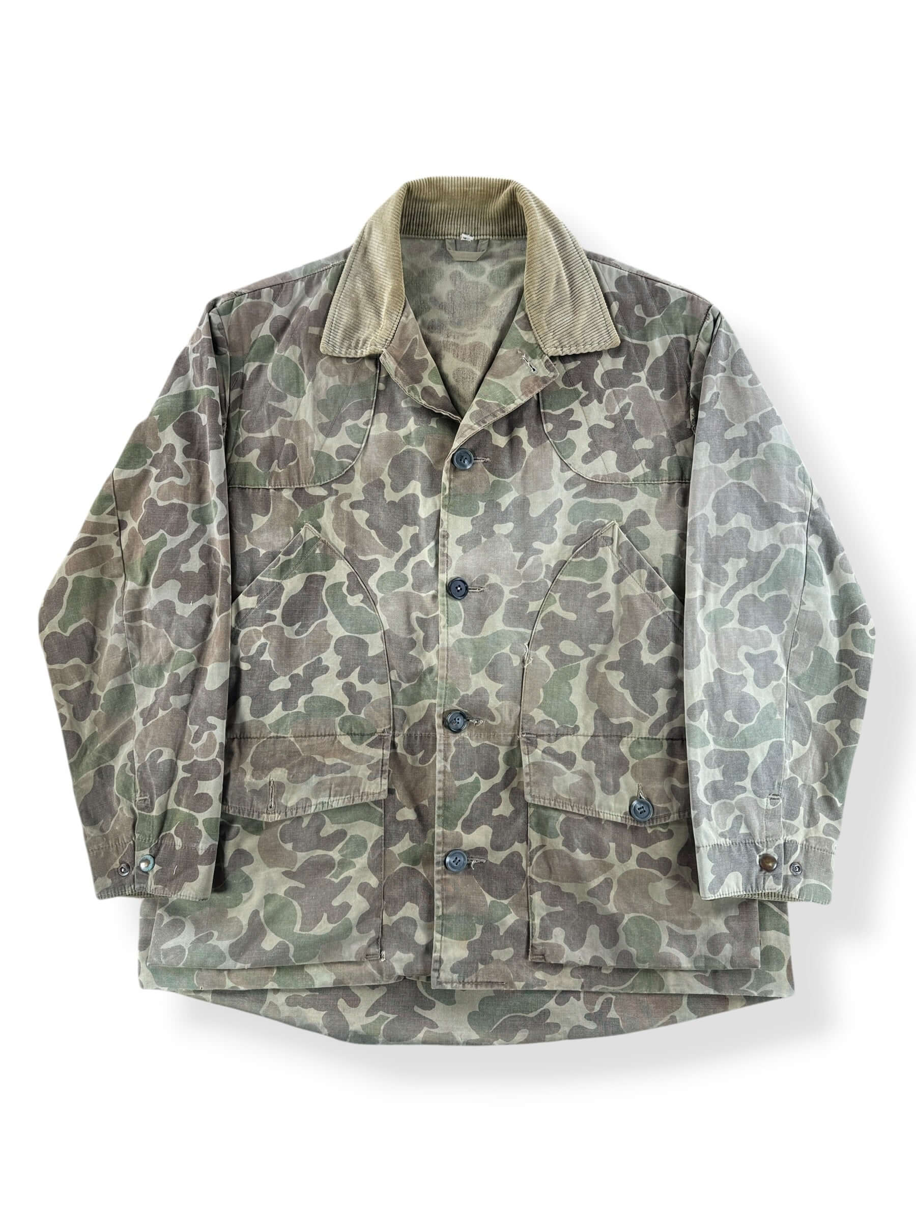 Front of Vintage 80s Eddie Bauer Camo Hunting Jacket SZ XL