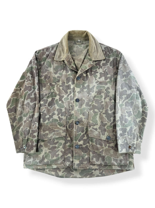 Front of Vintage 80s Eddie Bauer Camo Hunting Jacket SZ XL