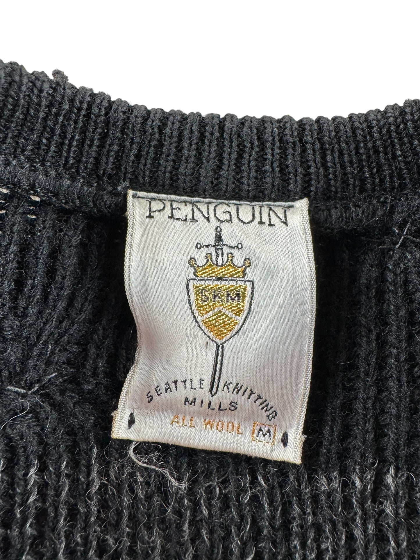 Label on Vintage Seattle Knitting Mills Cardigan SZ M (Fits XS)