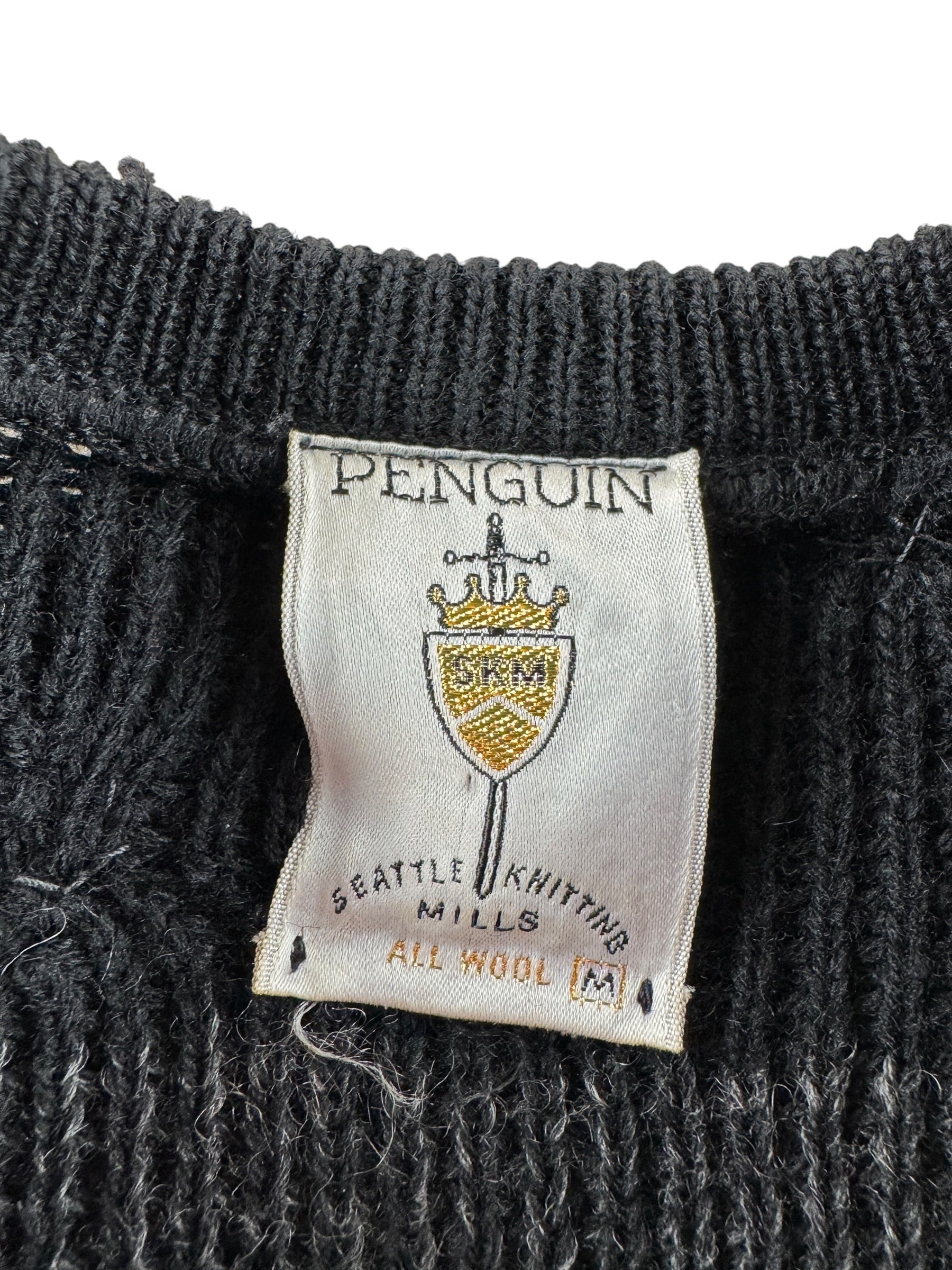 Label on Vintage Seattle Knitting Mills Cardigan SZ M (Fits XS)