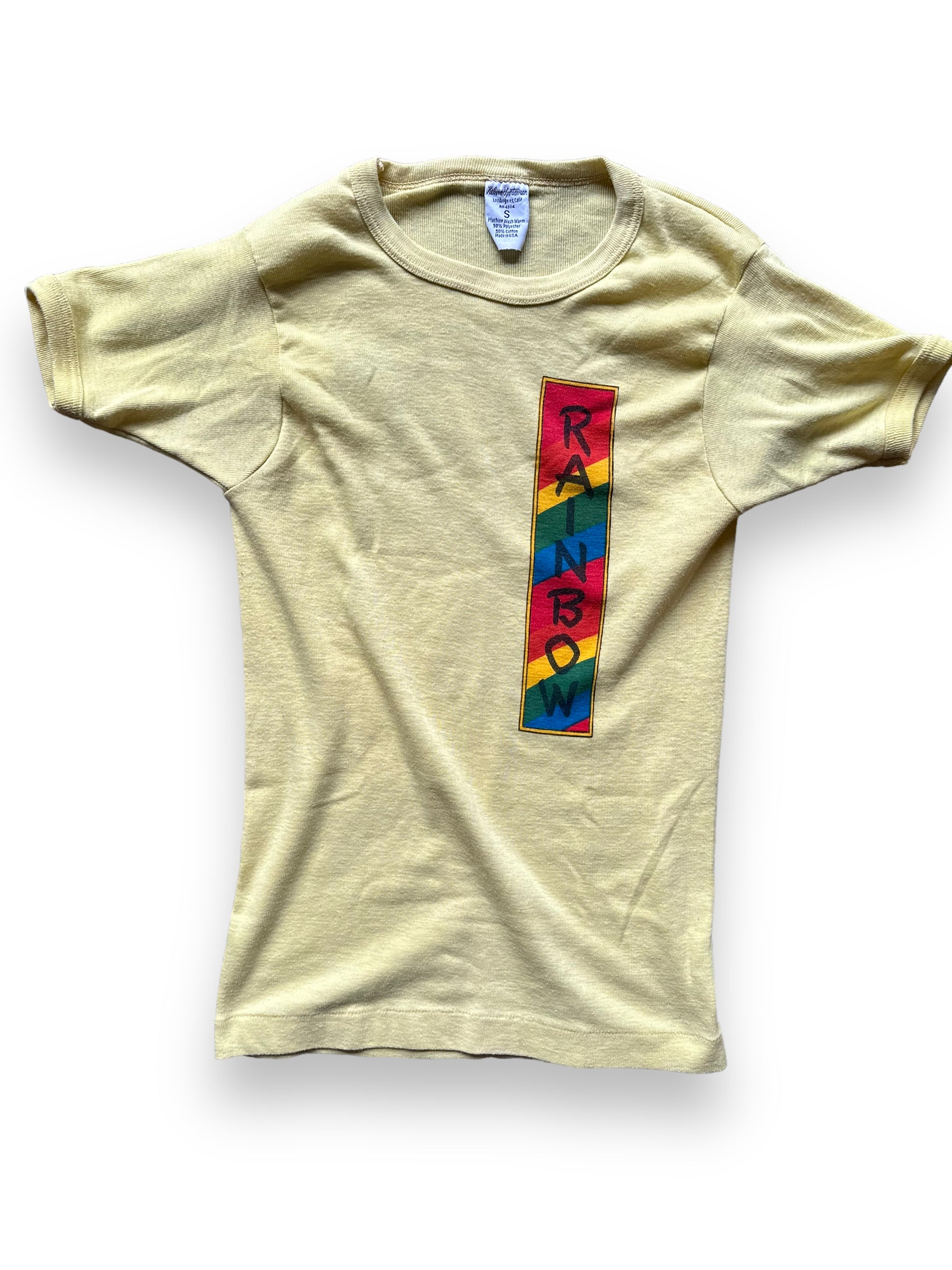 Front View of Vintage Rainbow Bar & Grill Shirt Size S | Vintage Metal Rock Bar Tee | Barn Owl Vintage Seattle