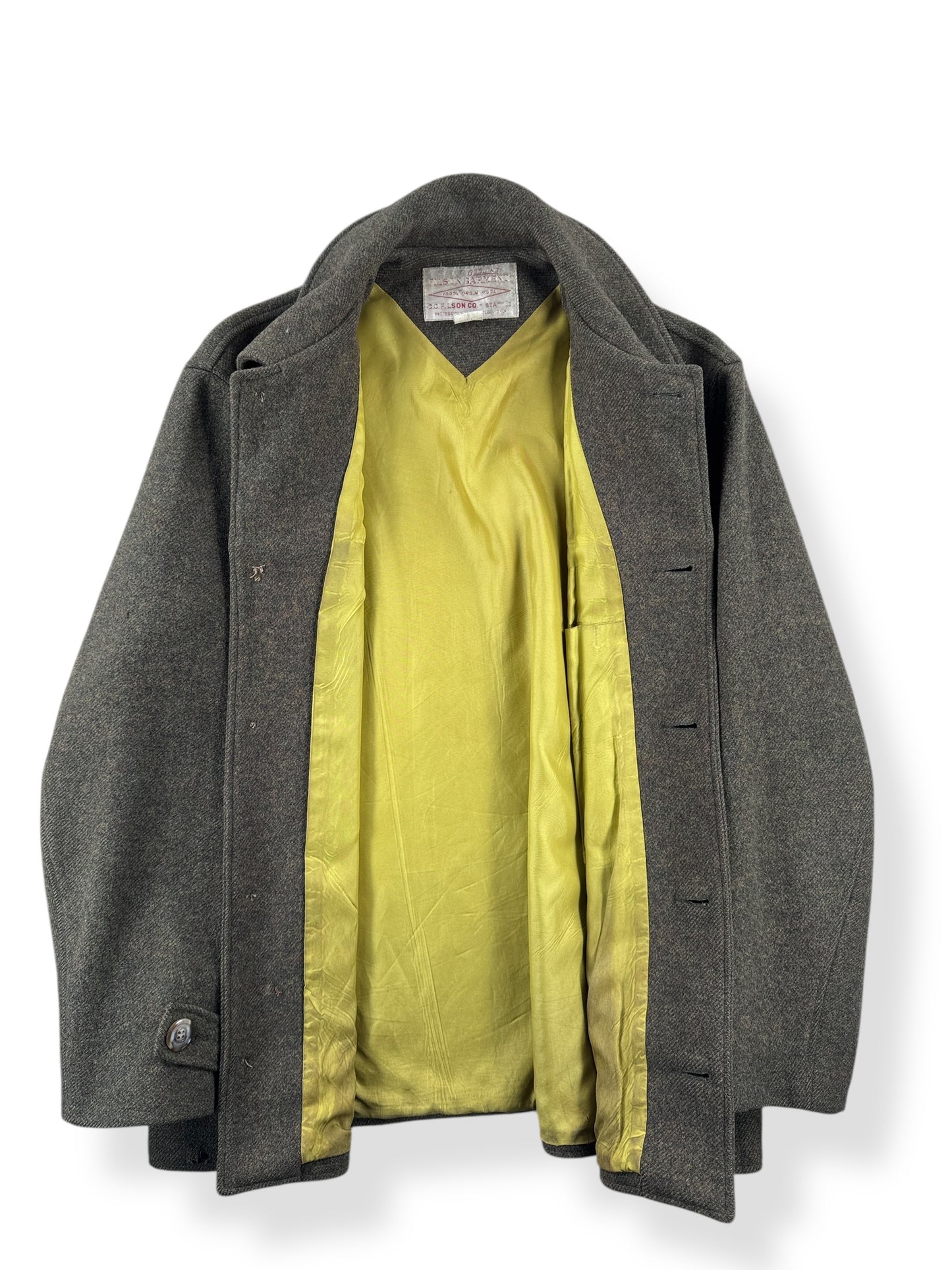 Inside of Vintage Filson Car Coat Style 201 SZ 42 AS IS