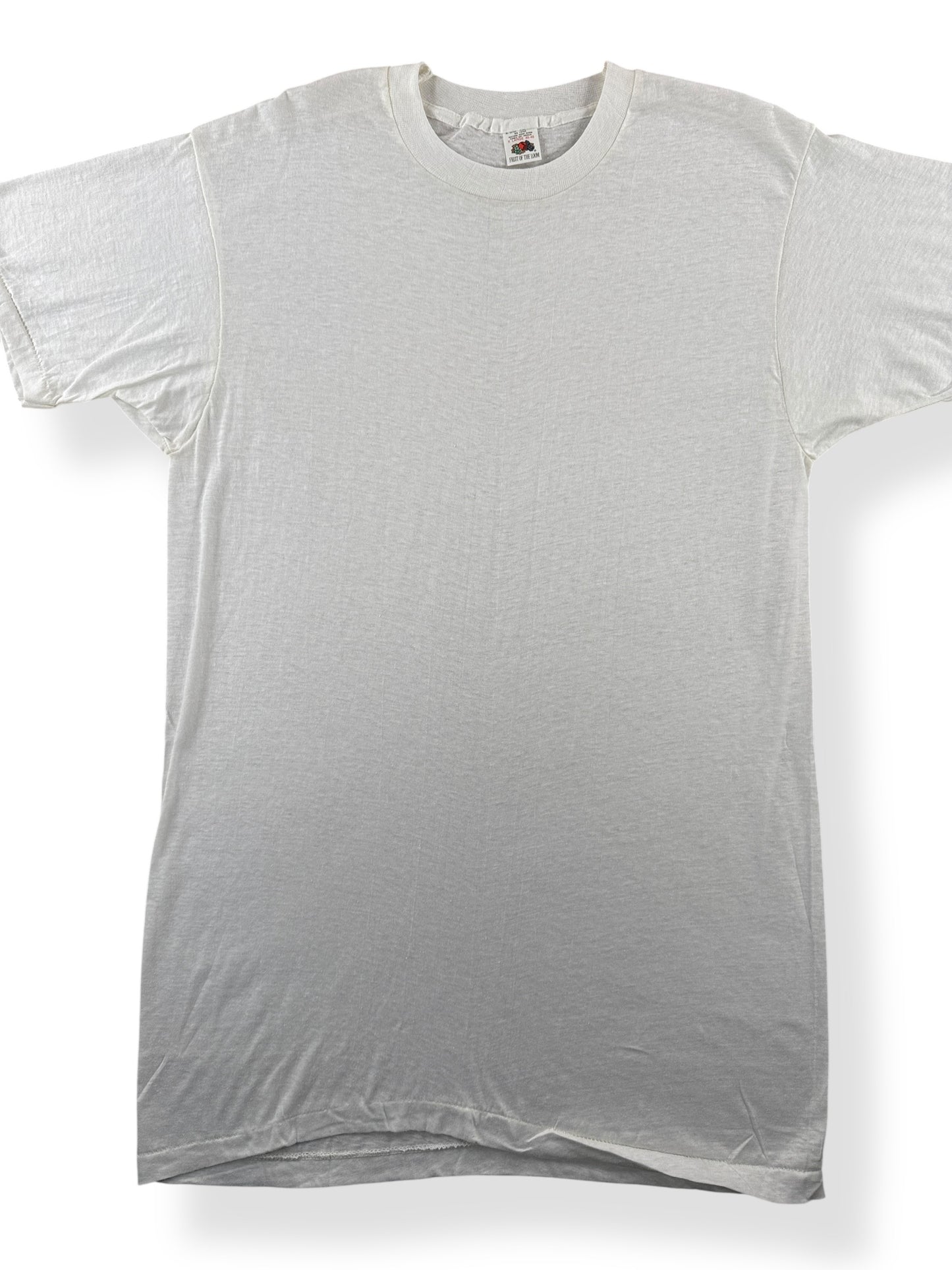 Front Close Up of Vintage FOTL Blank White Tee SZ XL (Fits M)
