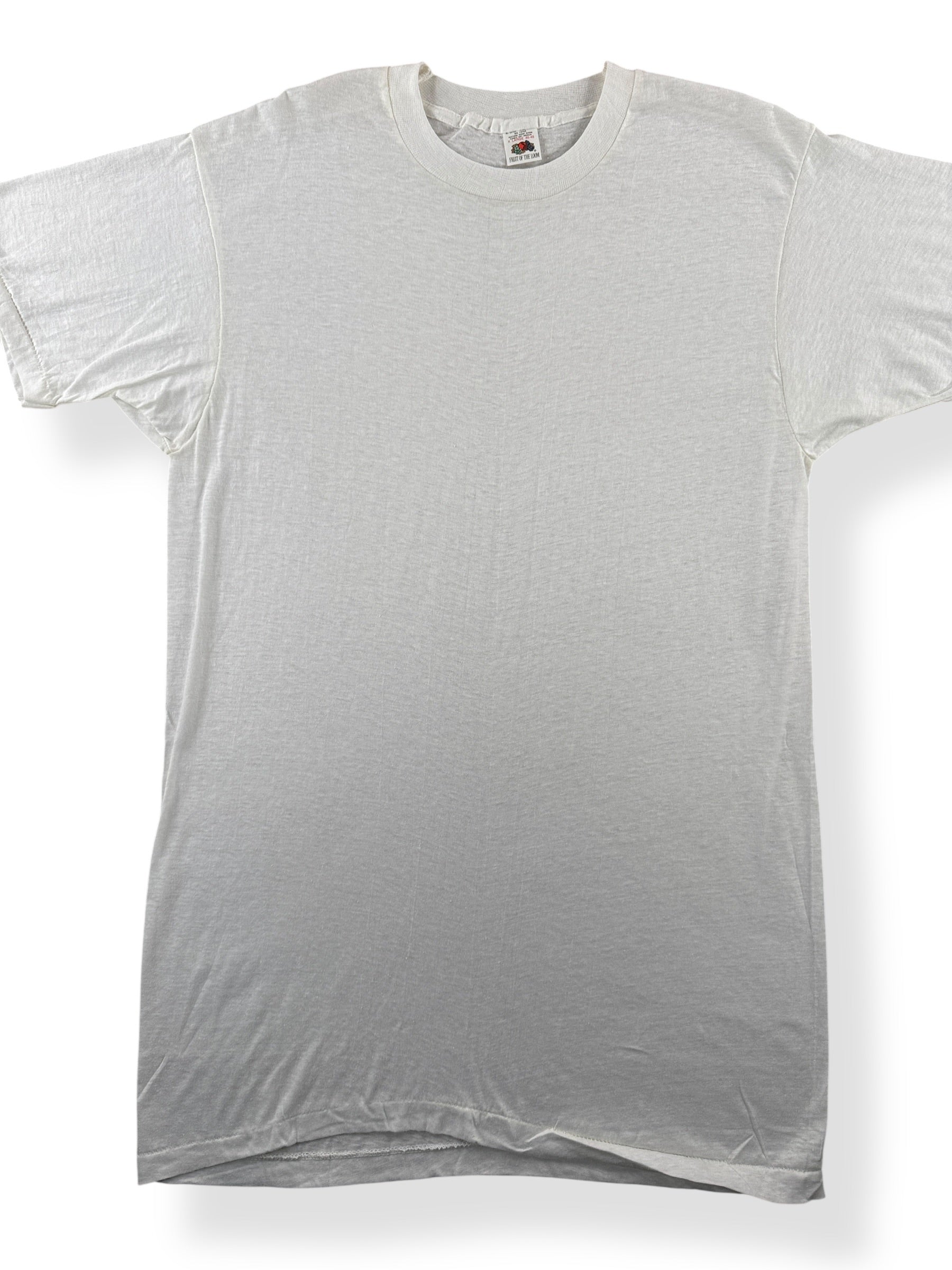 Front Close Up of Vintage FOTL Blank White Tee SZ XL (Fits M)