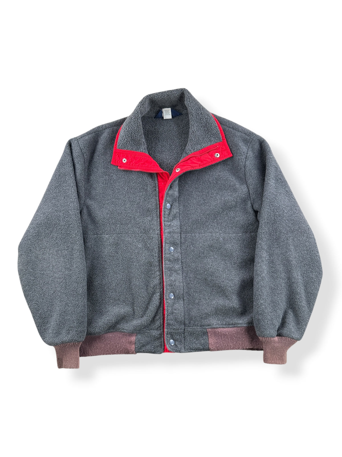 Front of Vintage Woolrich Grey Zip Up Fleece SZ L