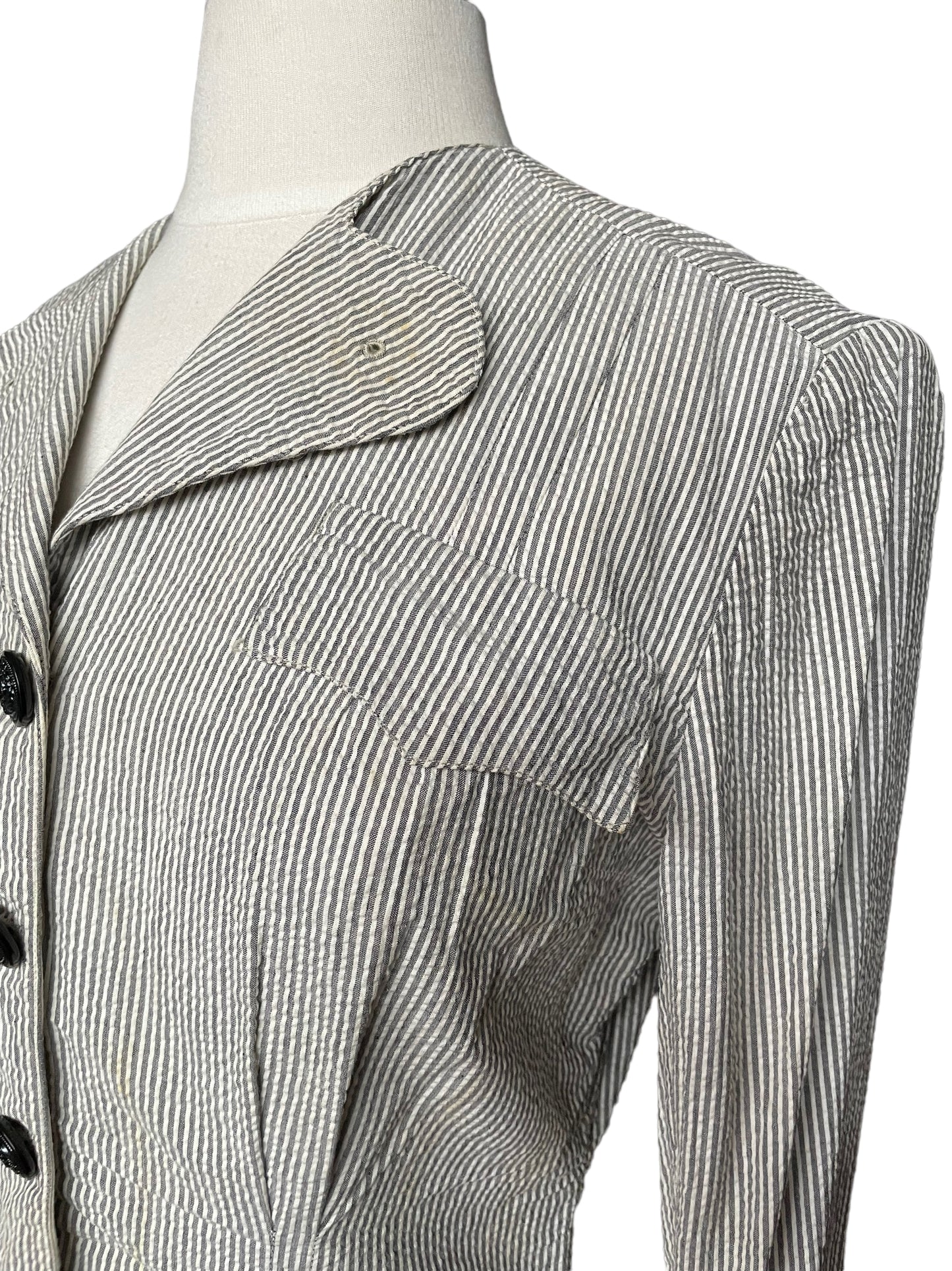 Vintage 1940s U.S. Coast Guard Seersucker Ladies Jacket | Seattle True Vintage | Barn Owl Ladies Clothing