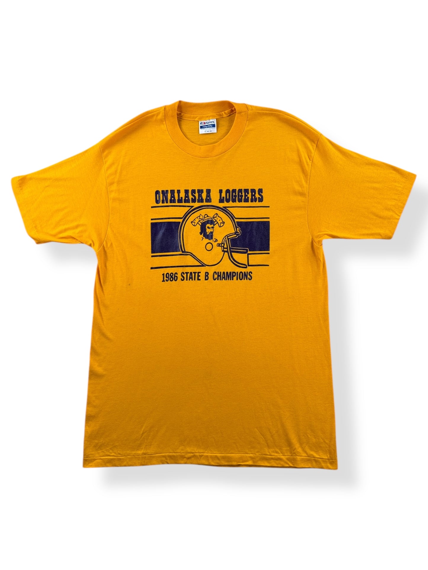 Front of Vintage Onalaska Loggers Tee SZ XL