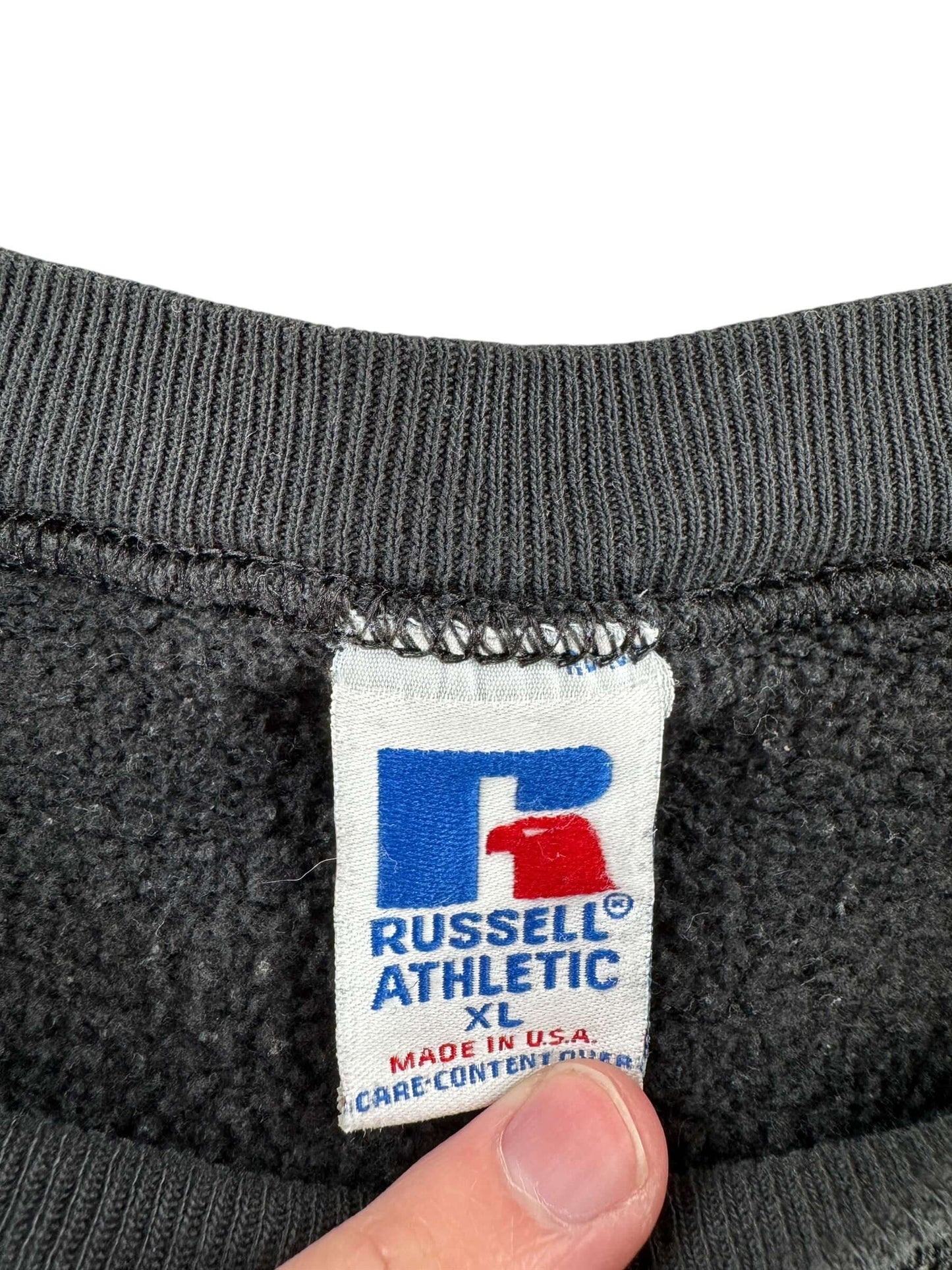 Tag on Vintage Russell Cal State San Marcos Black Crewneck SZ XL (Fits L)