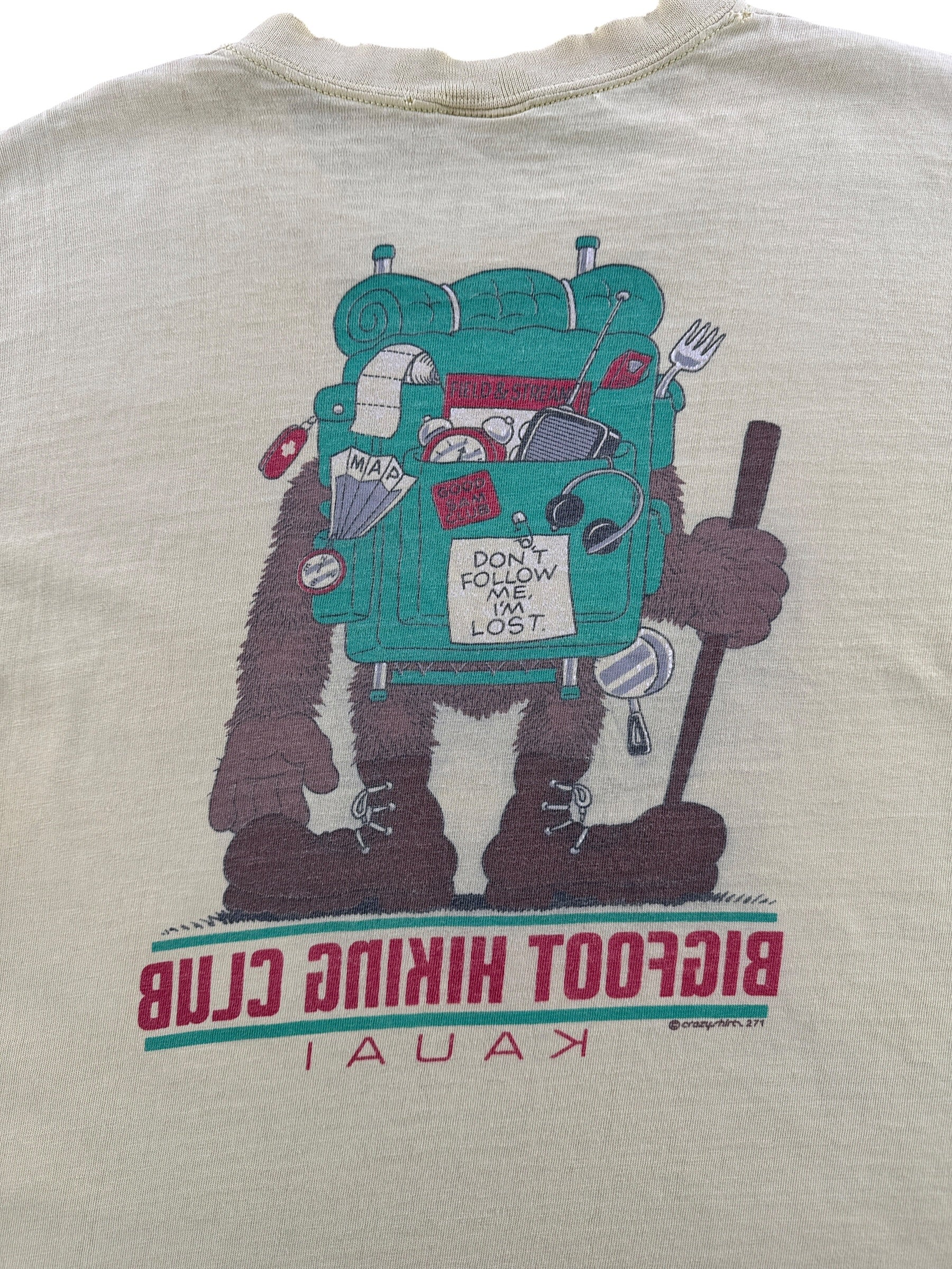Back Graphic of Vintage Big Foot Hiking Club Tee SZ L