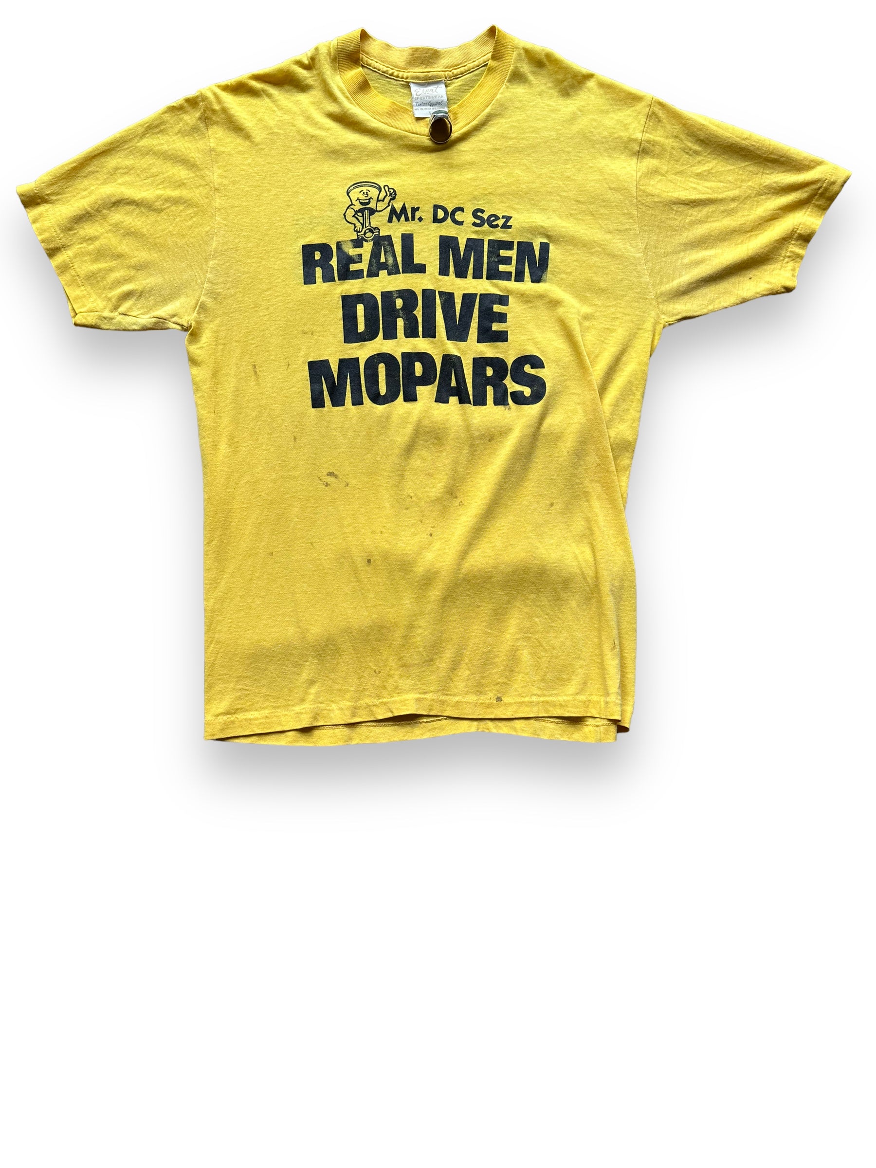 Front View of Vintage Real Men Drive Mopars Tee SZ L | Vintage Graphic T-Shirts Seattle | Barn Owl Vintage Tees Seattle