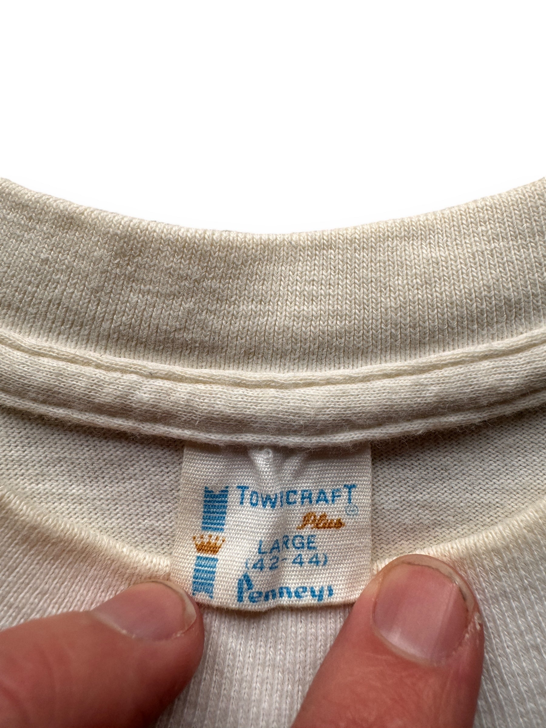 tag on Vintage Penney's Towncraft Blank White Tee SZ M